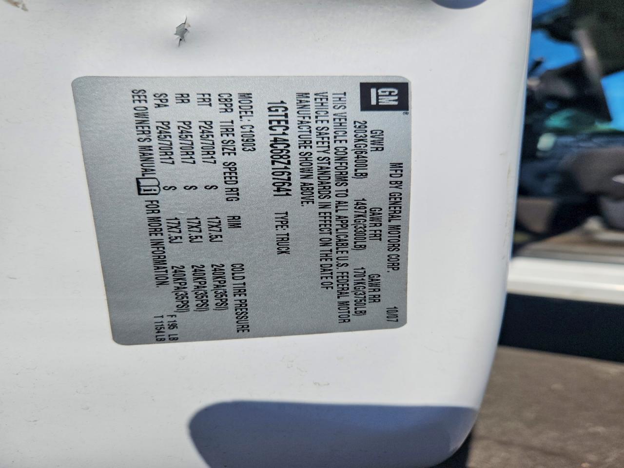 2008 Gmc Sierra C1500 White vin: 1GTEC14C68Z167641