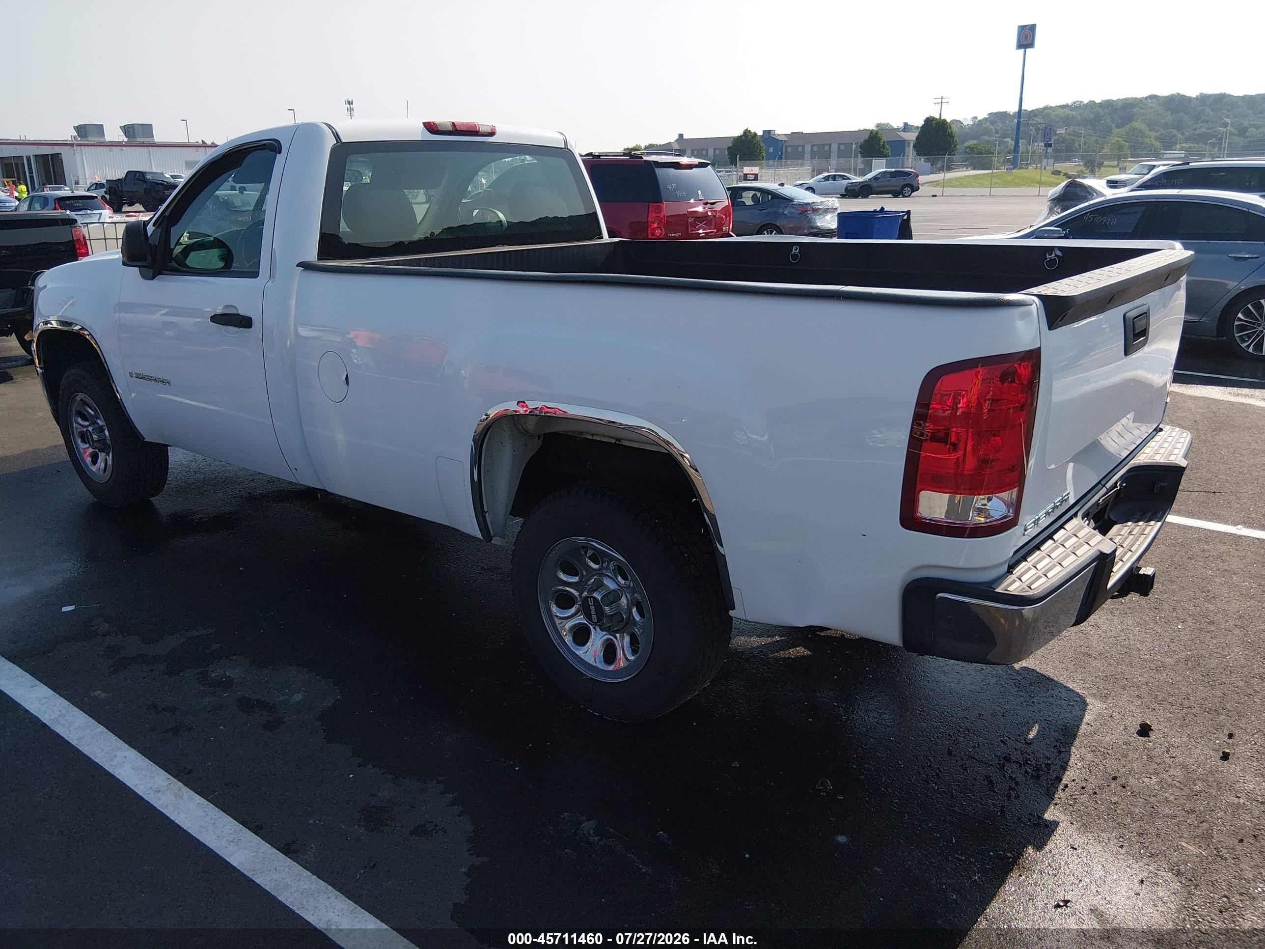 2008 Gmc Sierra 1500 Work Truck White vin: 1GTEC14C78Z900568