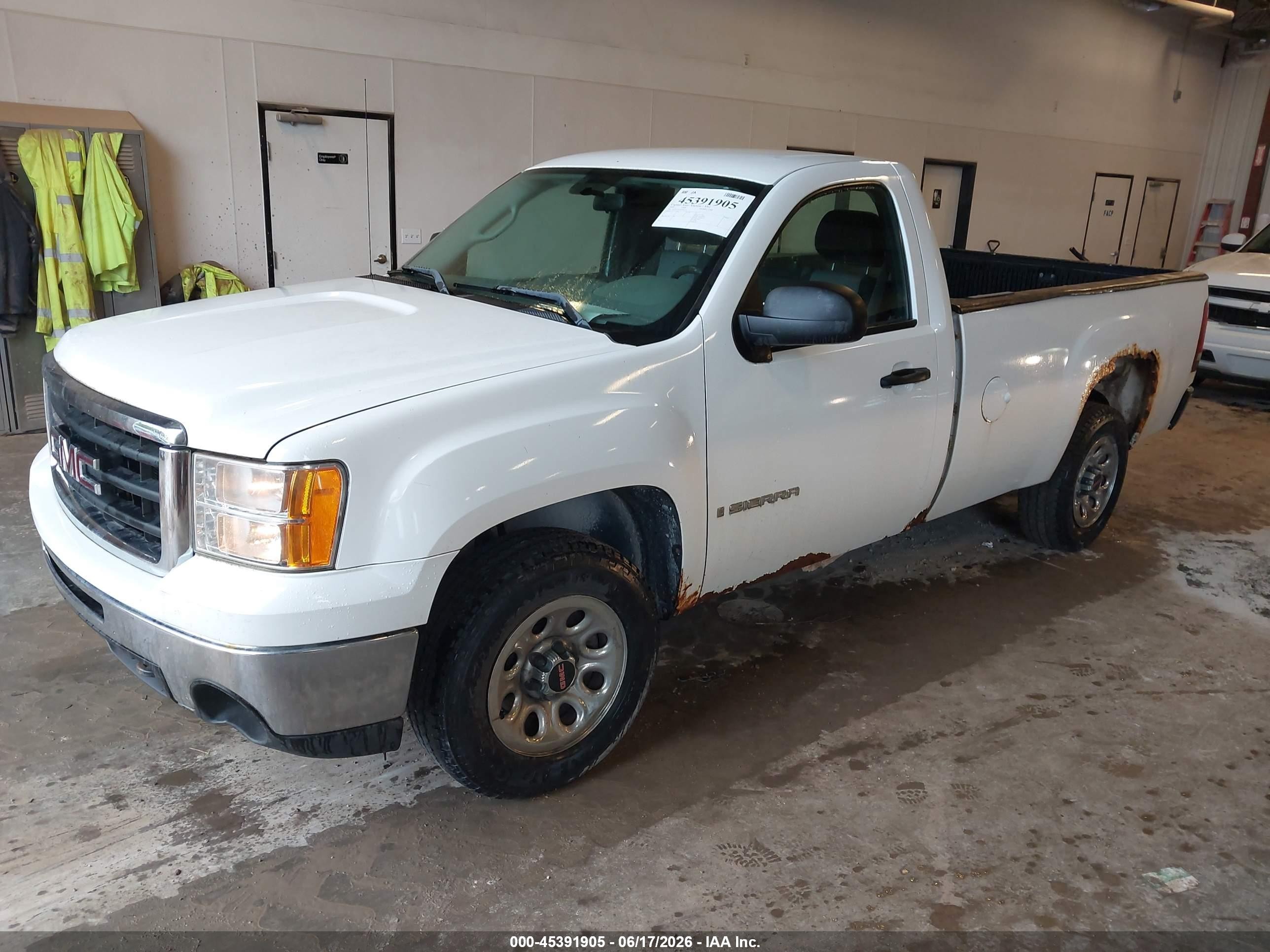 2009 Gmc Sierra 1500 Work Truck White vin: 1GTEC14C99Z900153