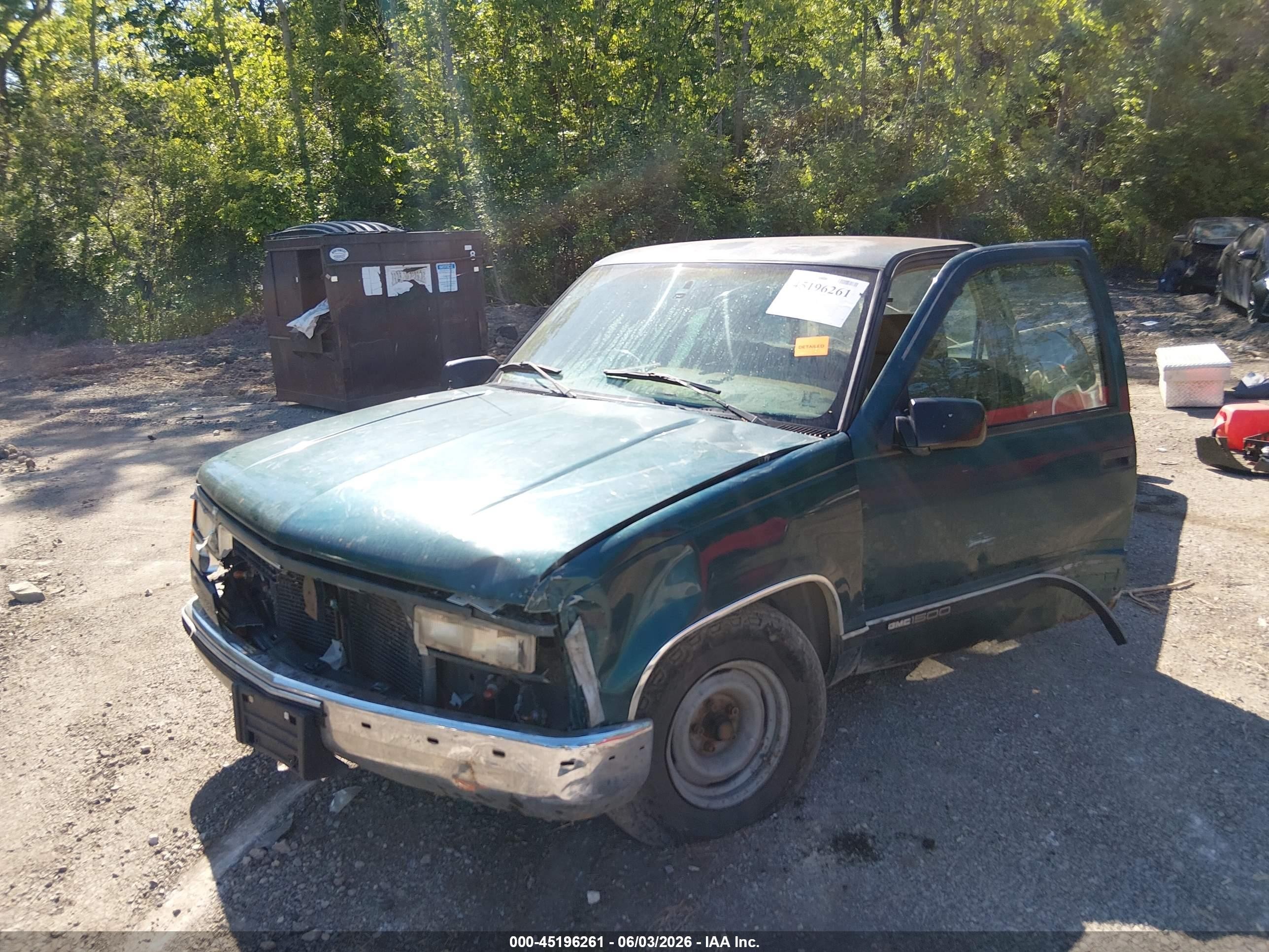 1995 Gmc Sierra C1500 Green vin: 1GTEC14H3SZ508500