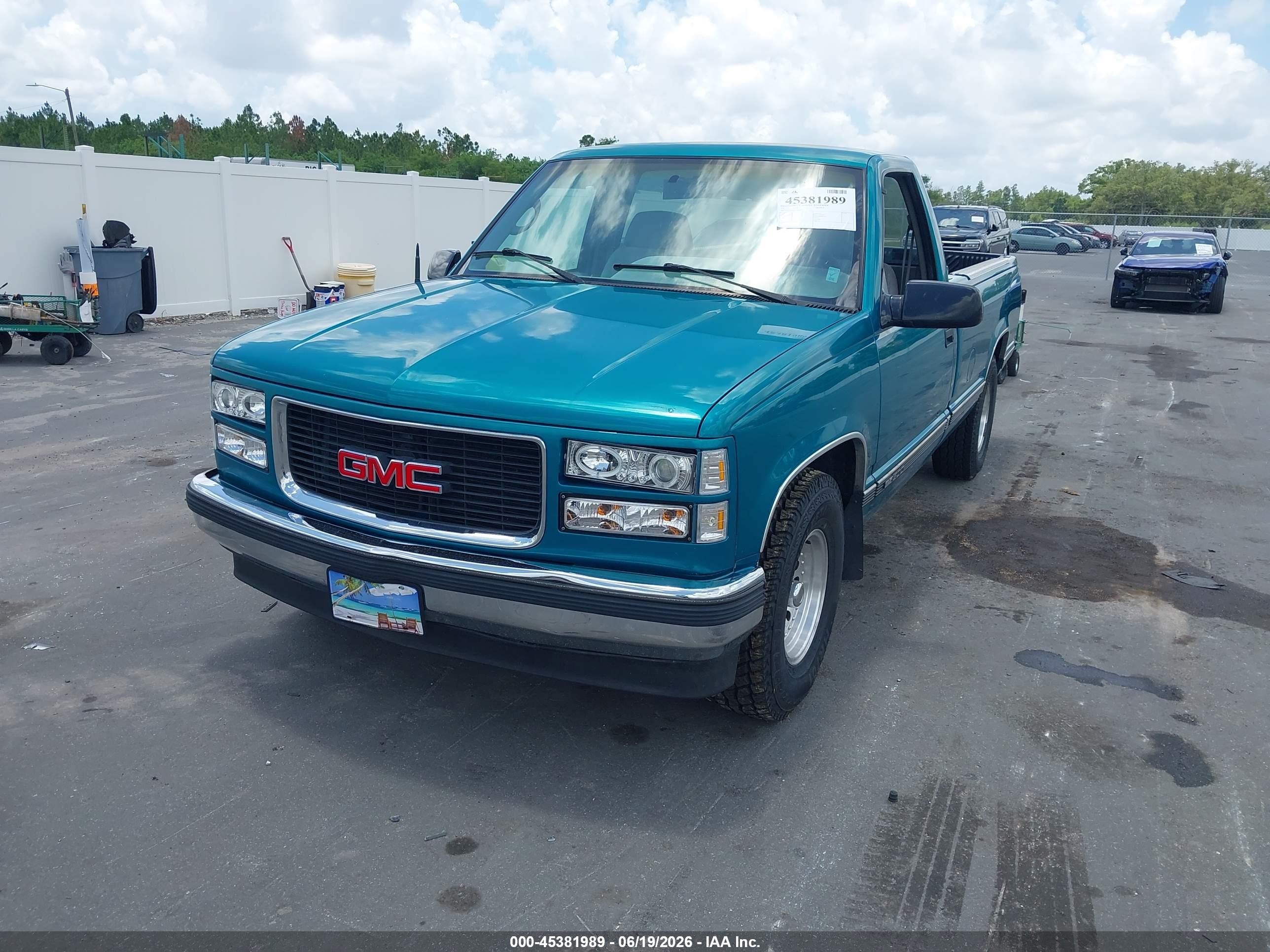 1995 Gmc Sierra C1500 Green vin: 1GTEC14H4SZ508148