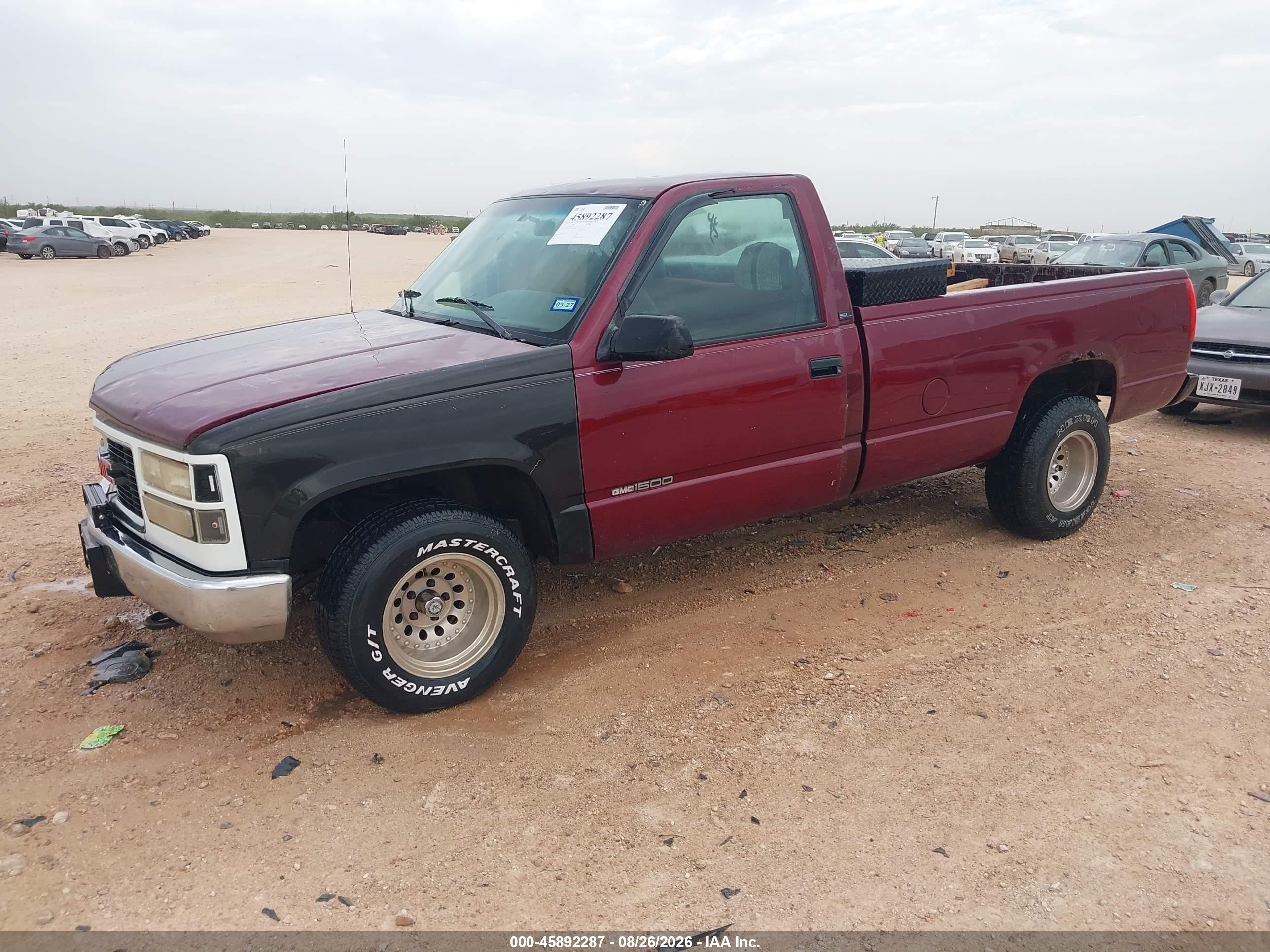 1995 Gmc Sierra C1500 Maroon vin: 1GTEC14H7SZ551351