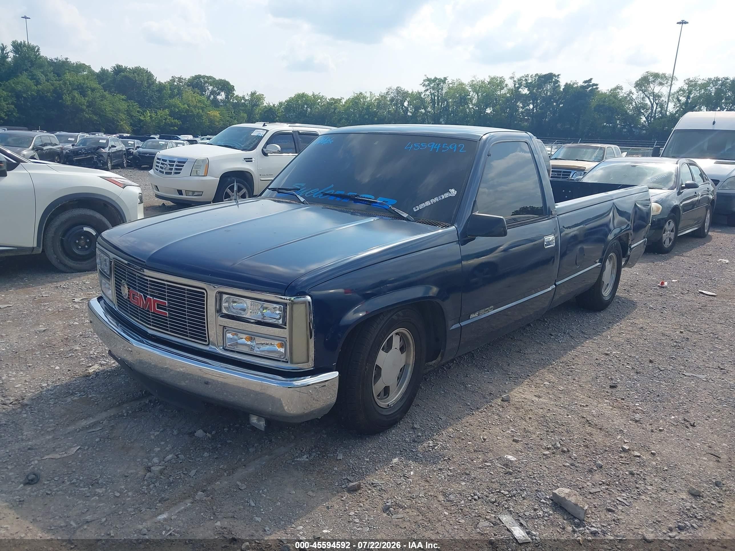 1993 Gmc Sierra C1500 Blue vin: 1GTEC14HXPZ530534
