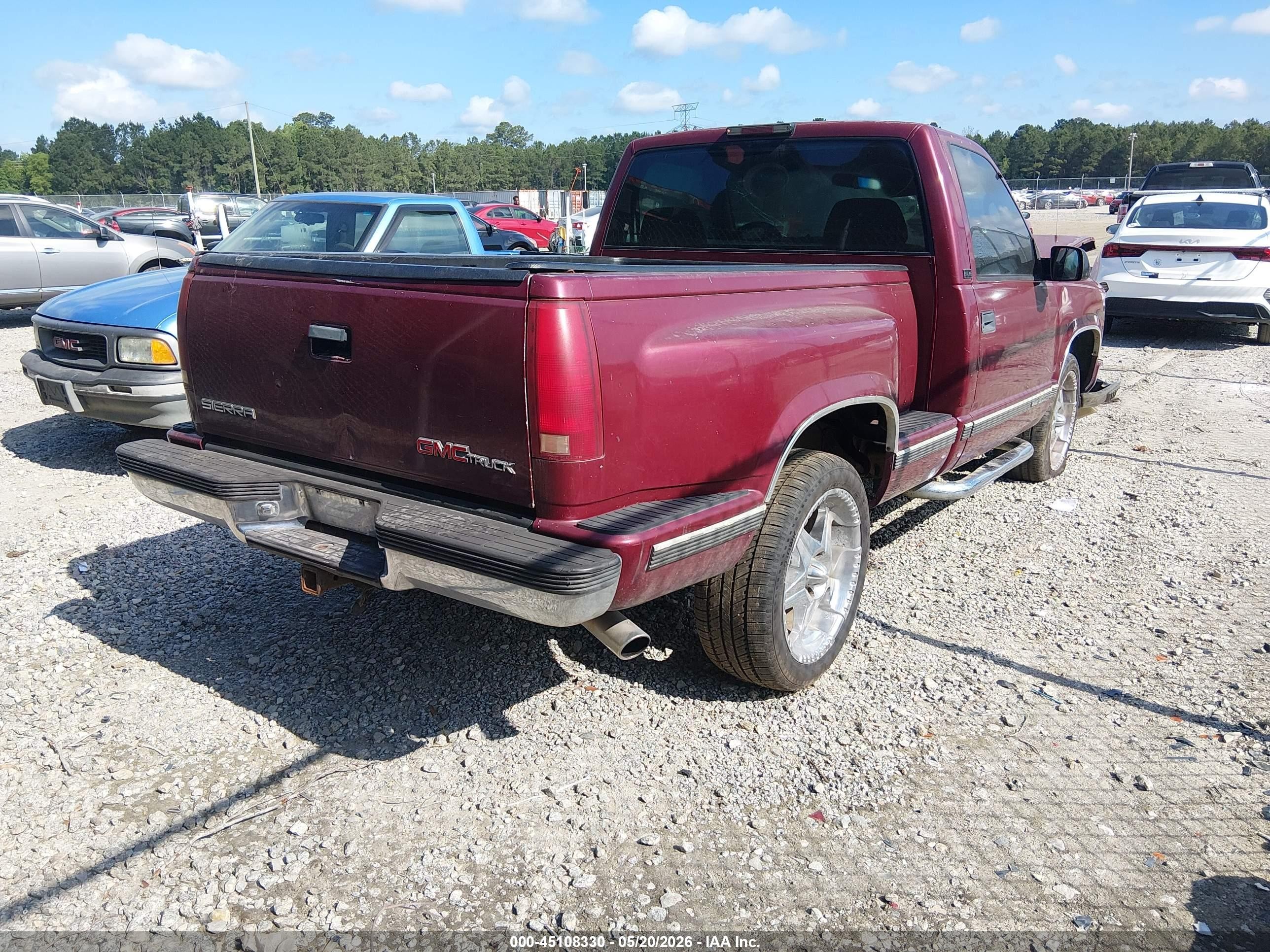 1996 Gmc Sierra C1500 Maroon vin: 1GTEC14M6TZ529680
