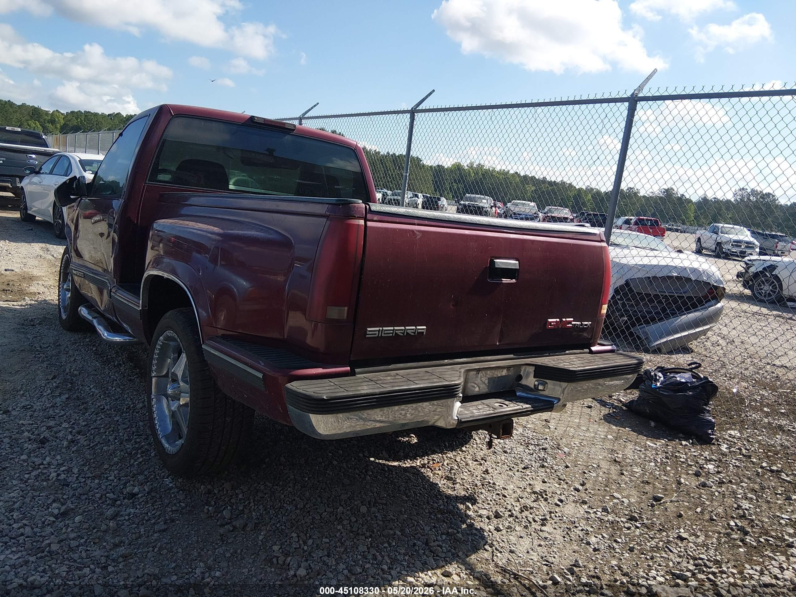 1996 Gmc Sierra C1500 Maroon vin: 1GTEC14M6TZ529680