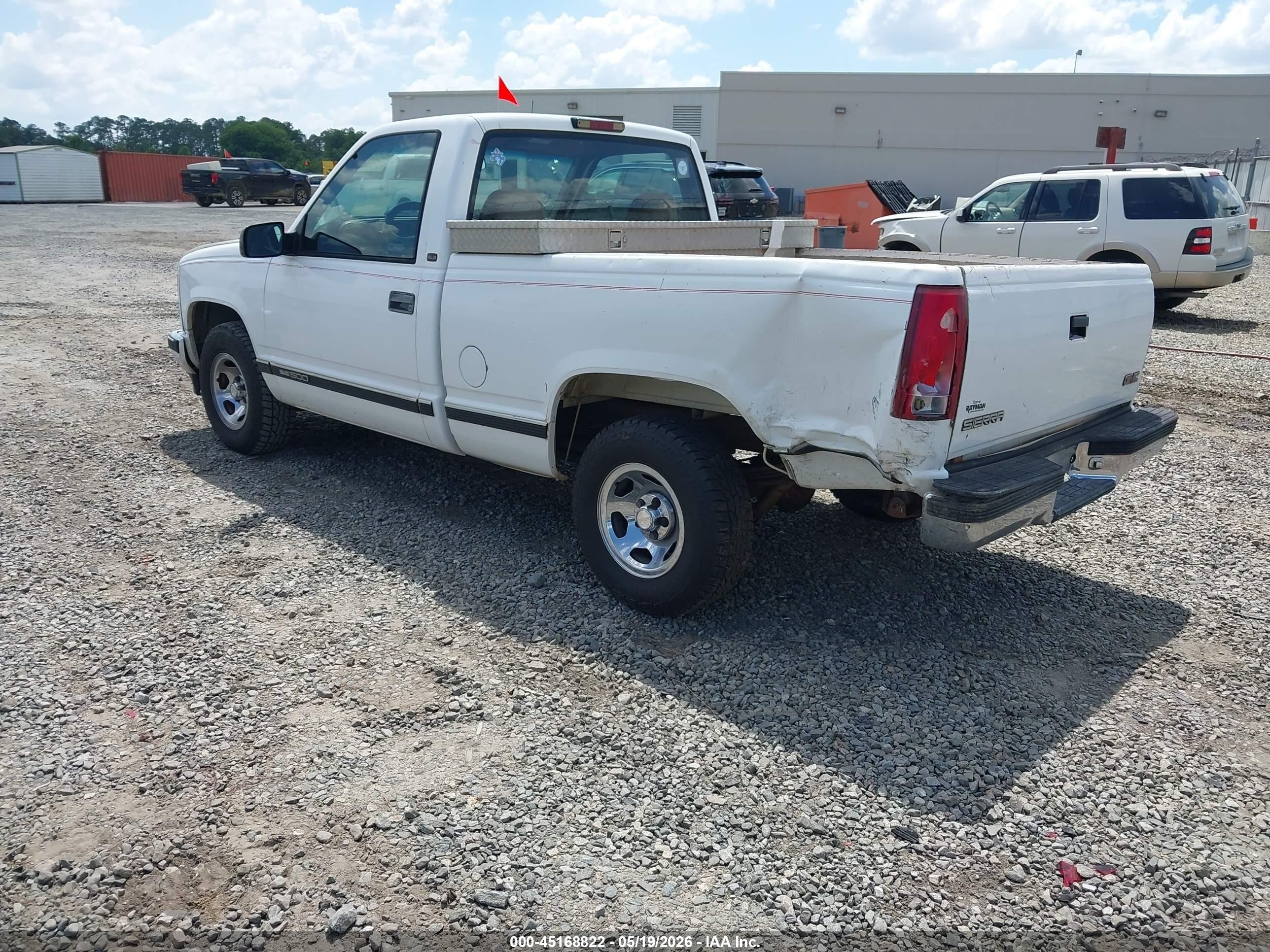 1998 Gmc Sierra 1500 Sl Wideside White vin: 1GTEC14M7WZ529403