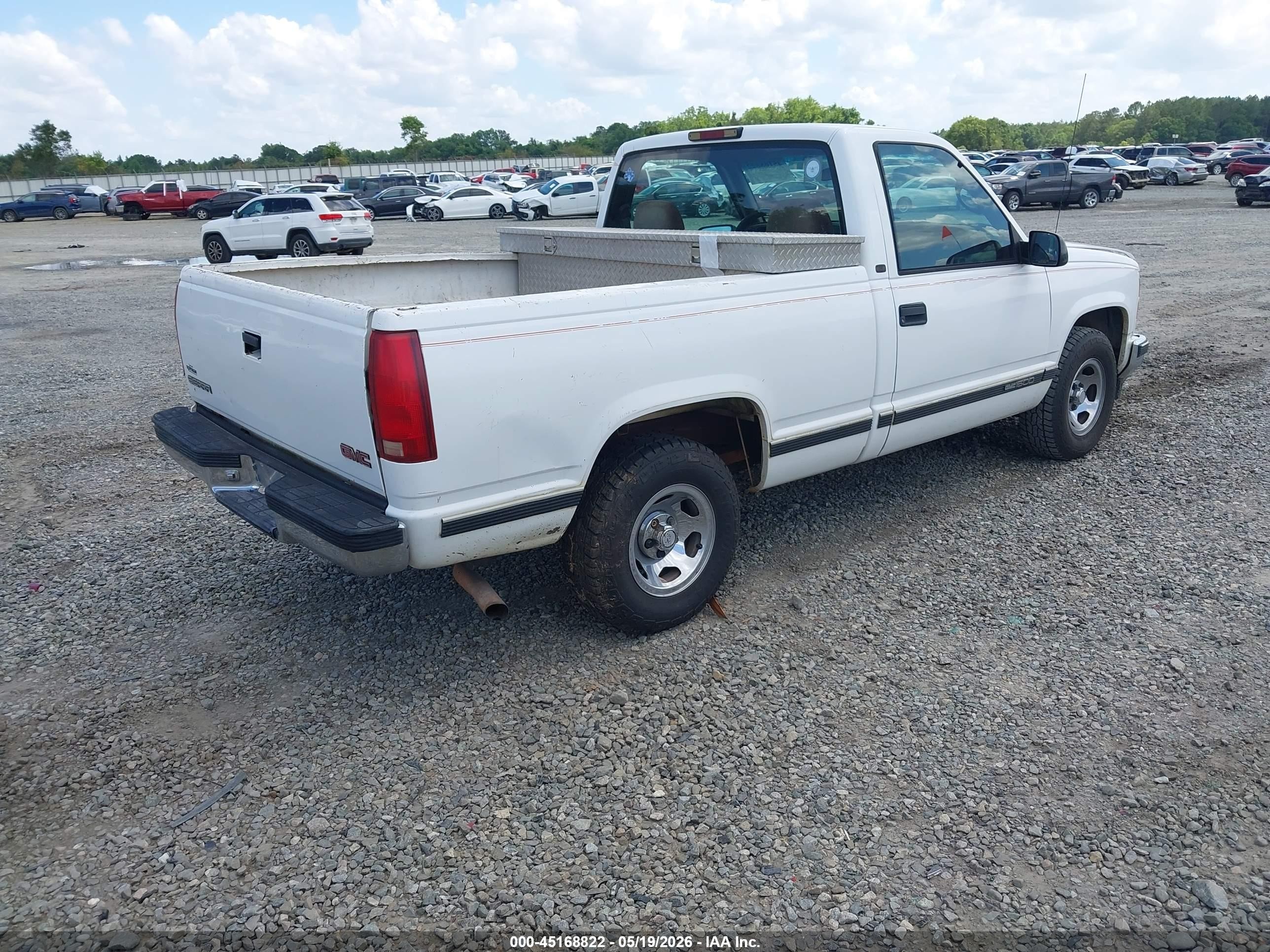 1998 Gmc Sierra 1500 Sl Wideside White vin: 1GTEC14M7WZ529403