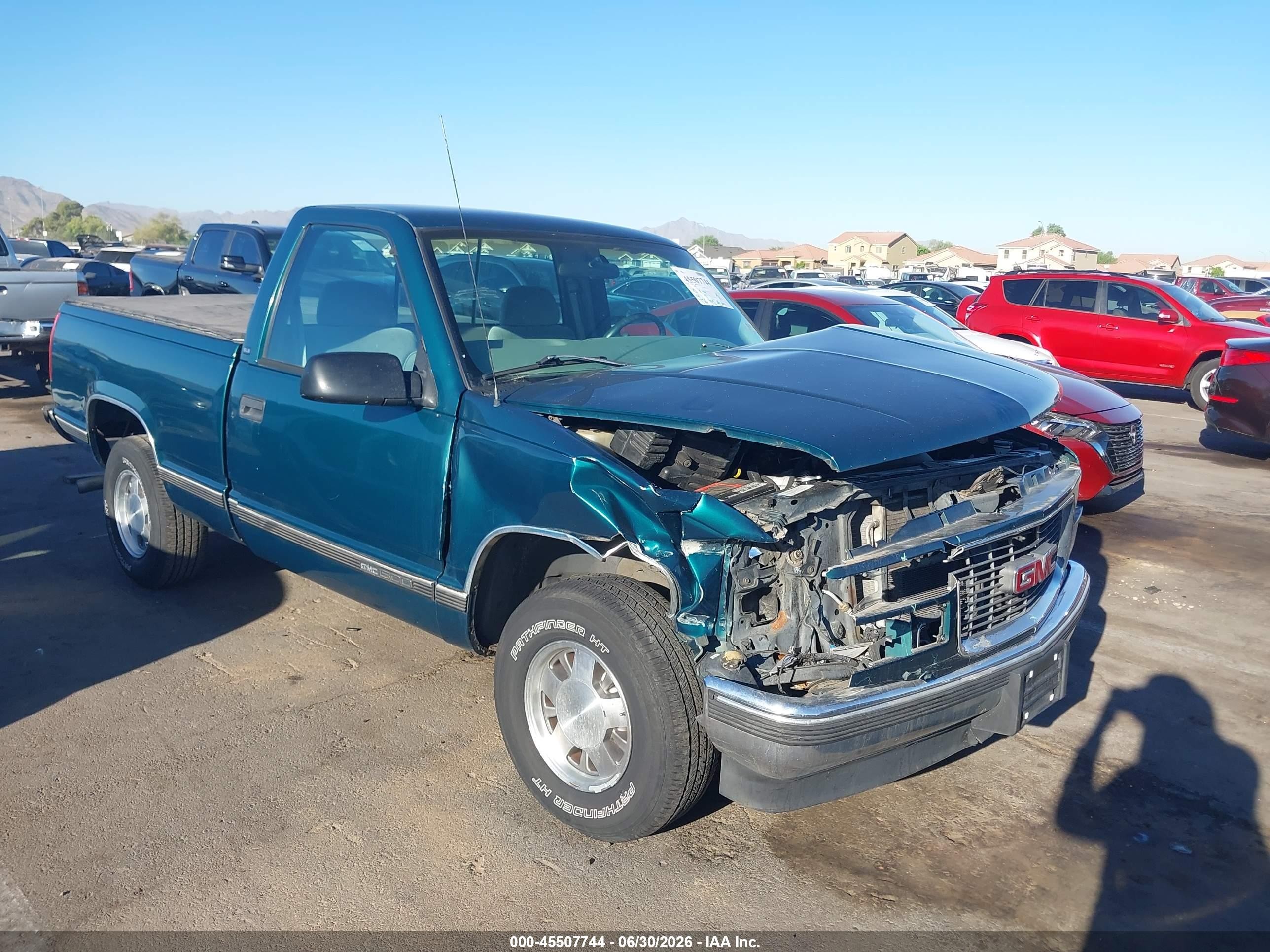 1997 Gmc Sierra 1500 Sl Wideside Green vin: 1GTEC14R6VZ547224