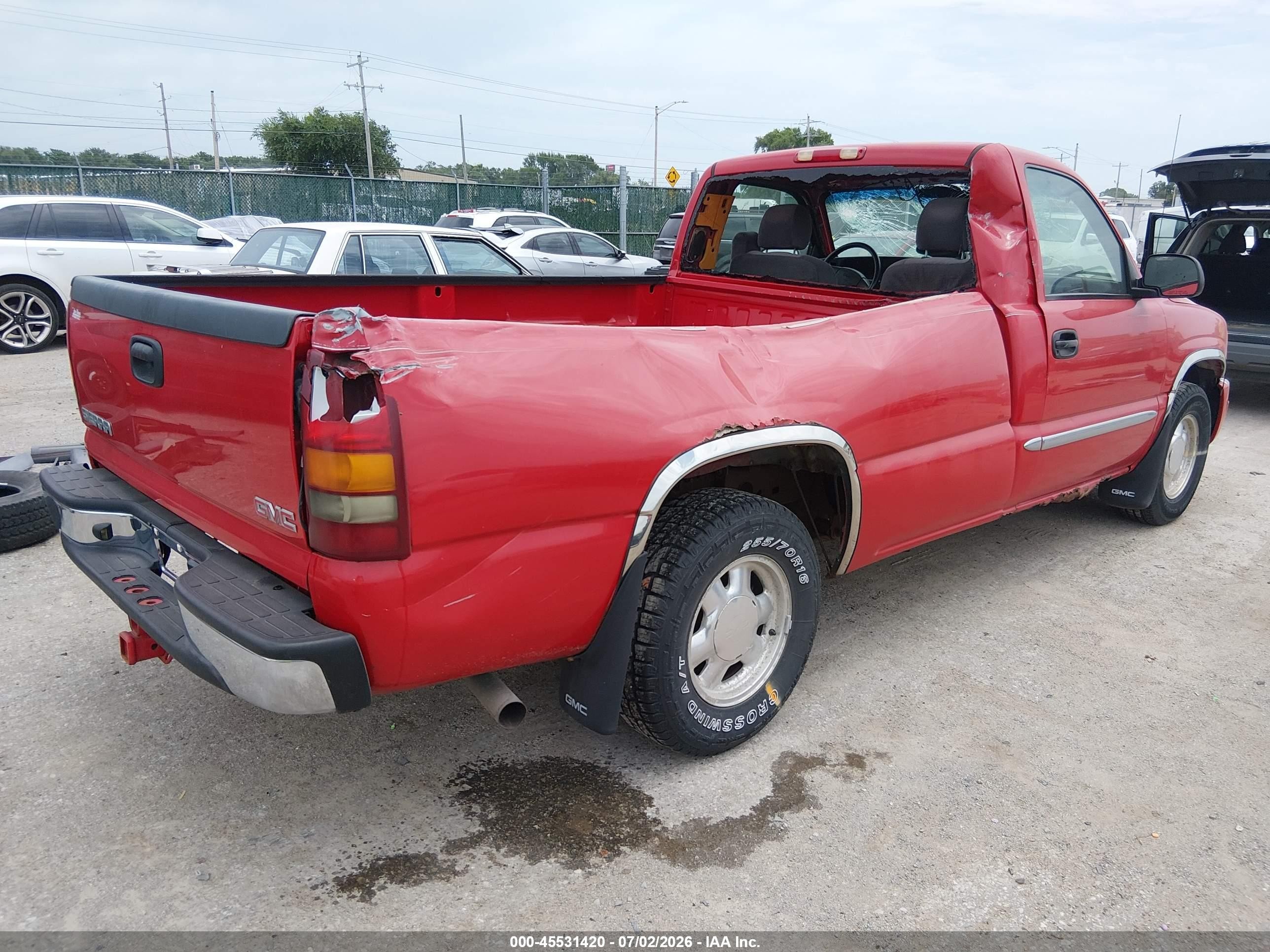 2003 Gmc Sierra 1500 Sle Красный vin: 1GTEC14T13Z249480