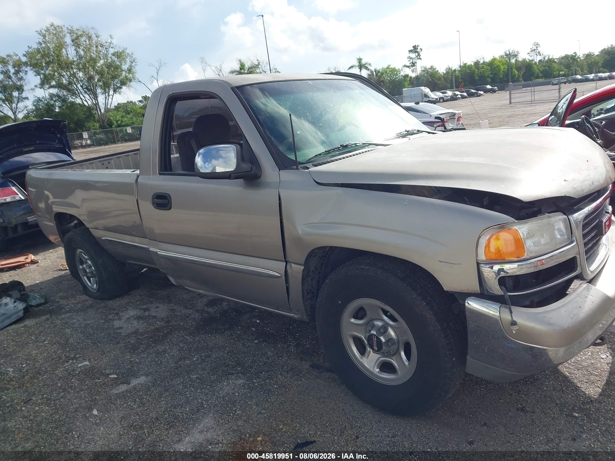 2002 Gmc Sierra 1500 Sle Tan vin: 1GTEC14T32Z293270