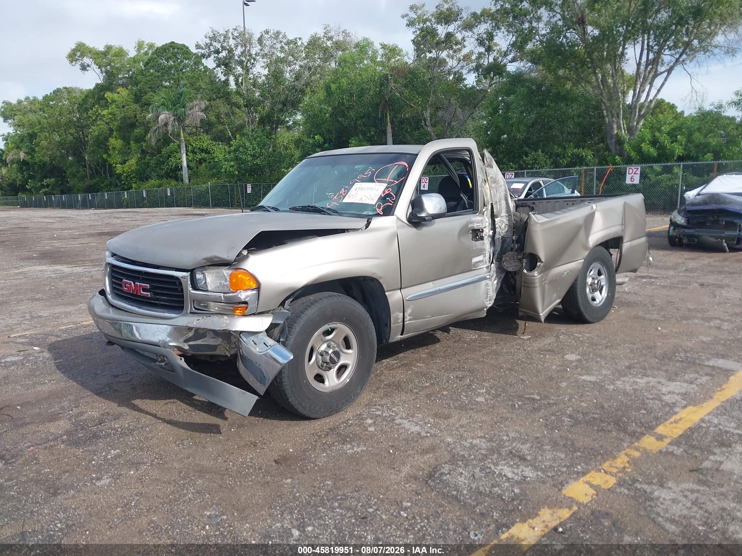 2002 Gmc Sierra 1500 Sle Tan vin: 1GTEC14T32Z293270