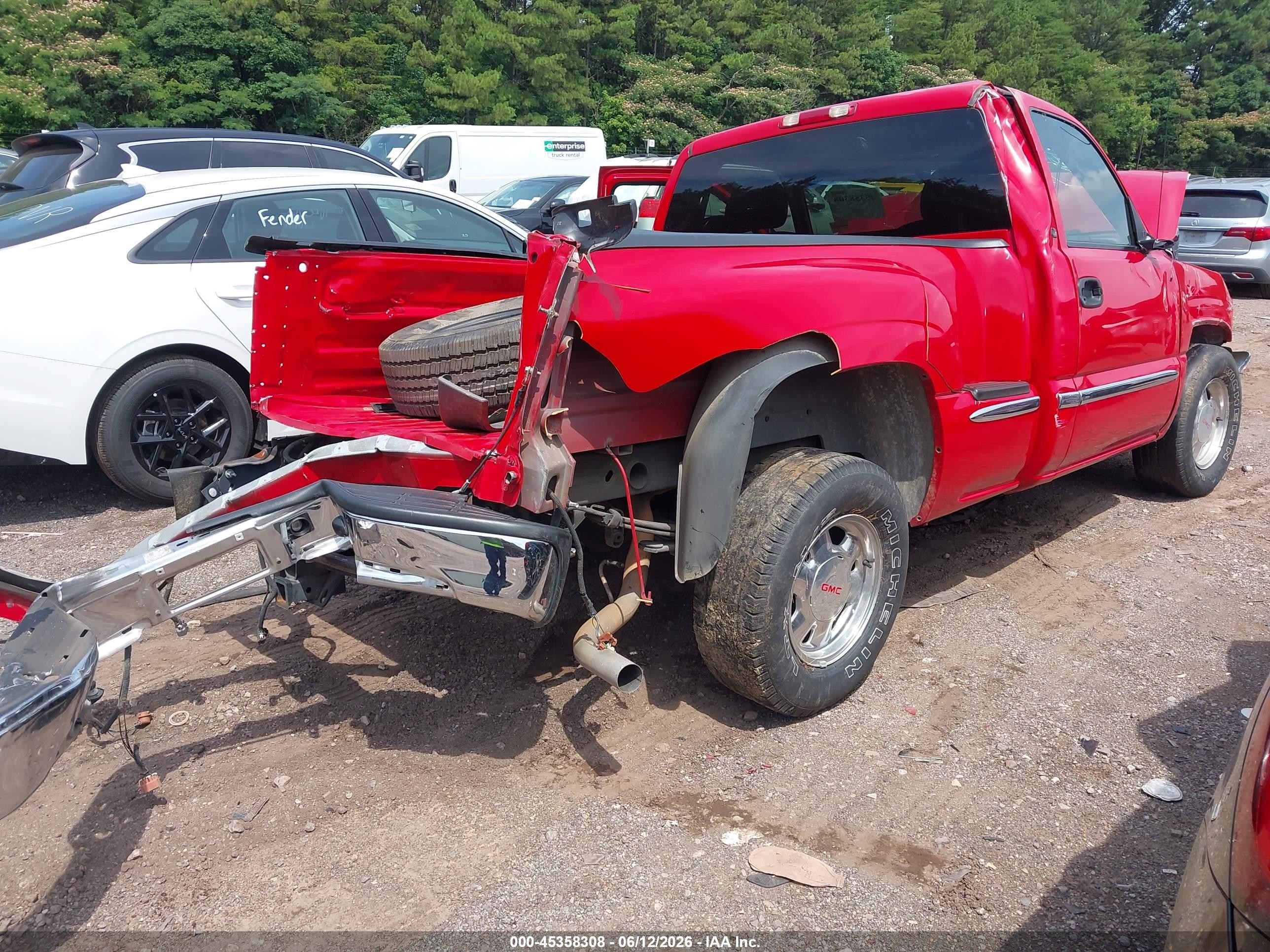 2002 Gmc Sierra 1500 Sle Red vin: 1GTEC14T52Z248752