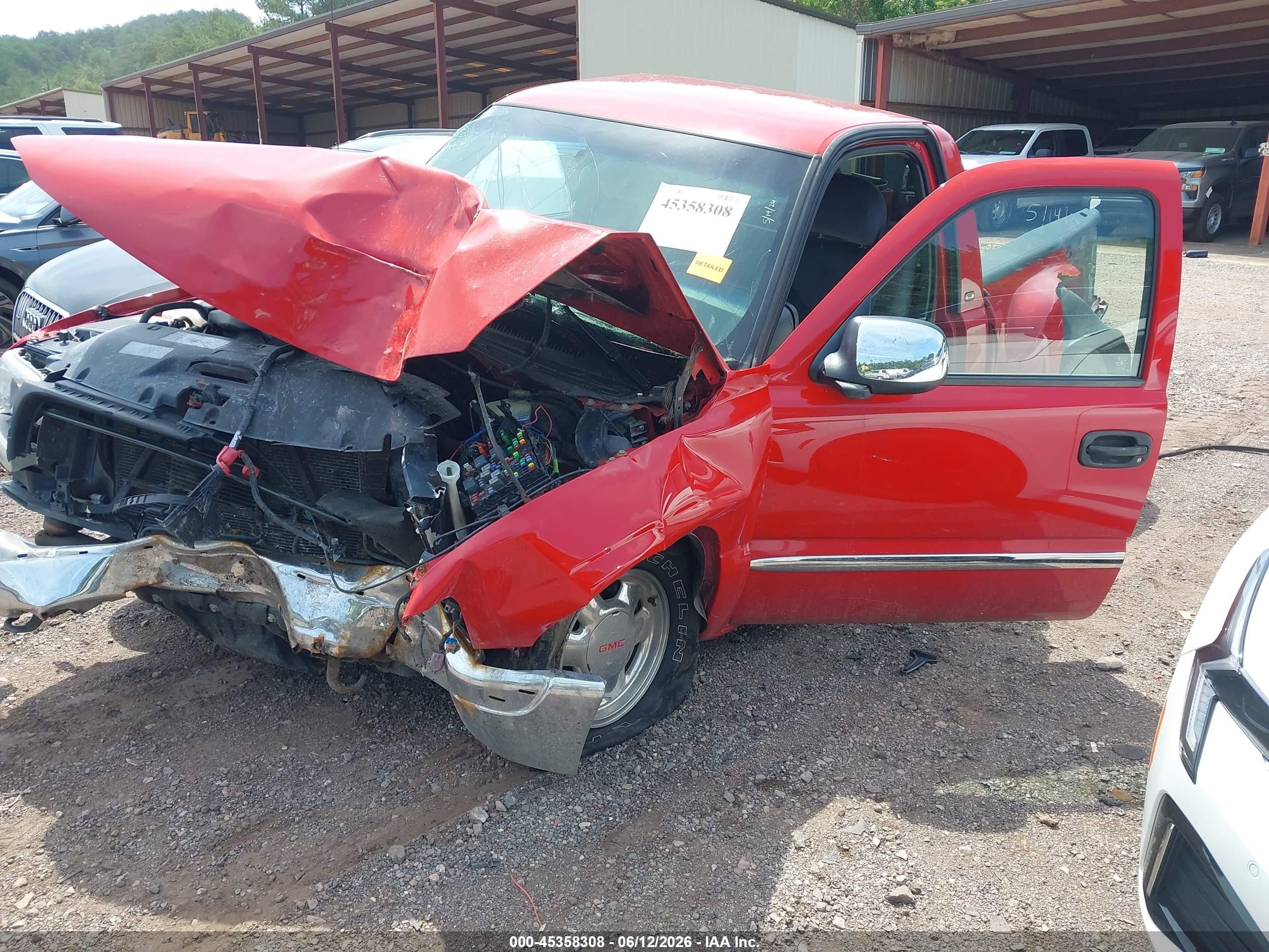 2002 Gmc Sierra 1500 Sle Red vin: 1GTEC14T52Z248752