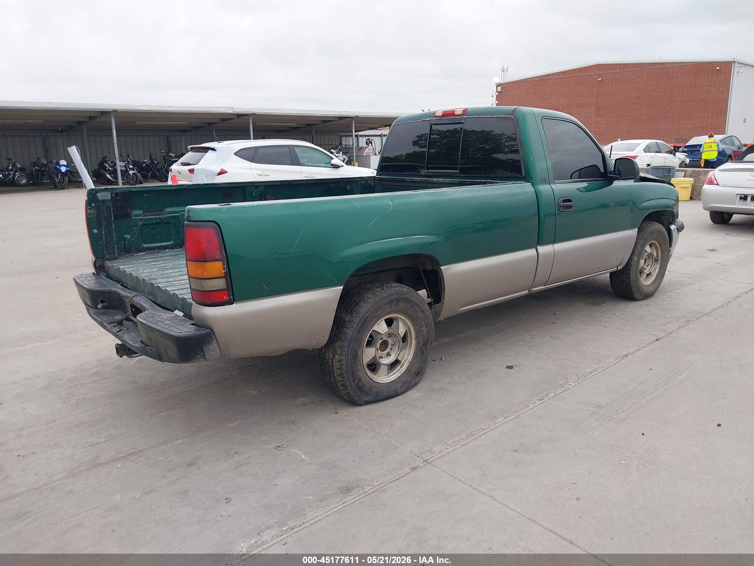 1999 Gmc Sierra 1500 Sle Green vin: 1GTEC14T7XE540417