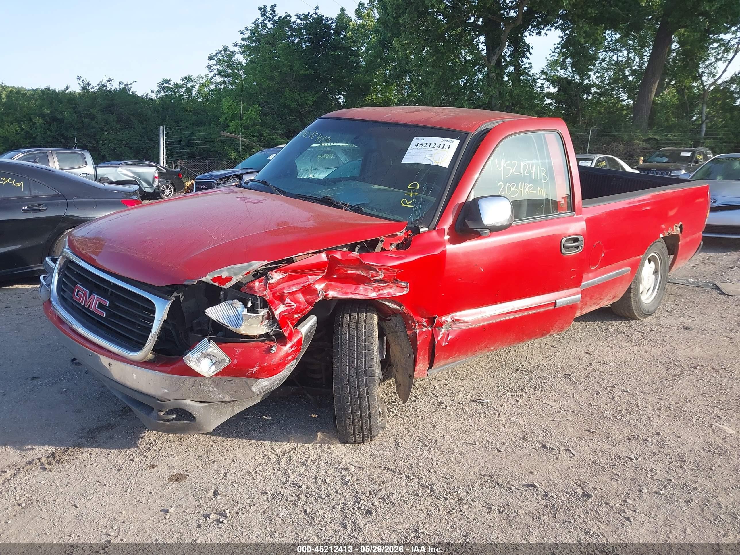 2002 Gmc Sierra 1500 Sle Red vin: 1GTEC14T92Z243375