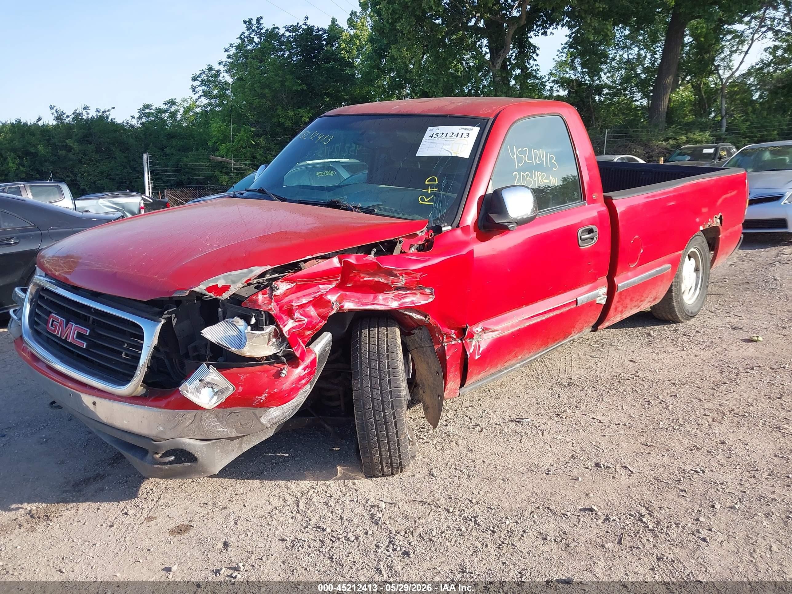 2002 Gmc Sierra 1500 Sle Red vin: 1GTEC14T92Z243375