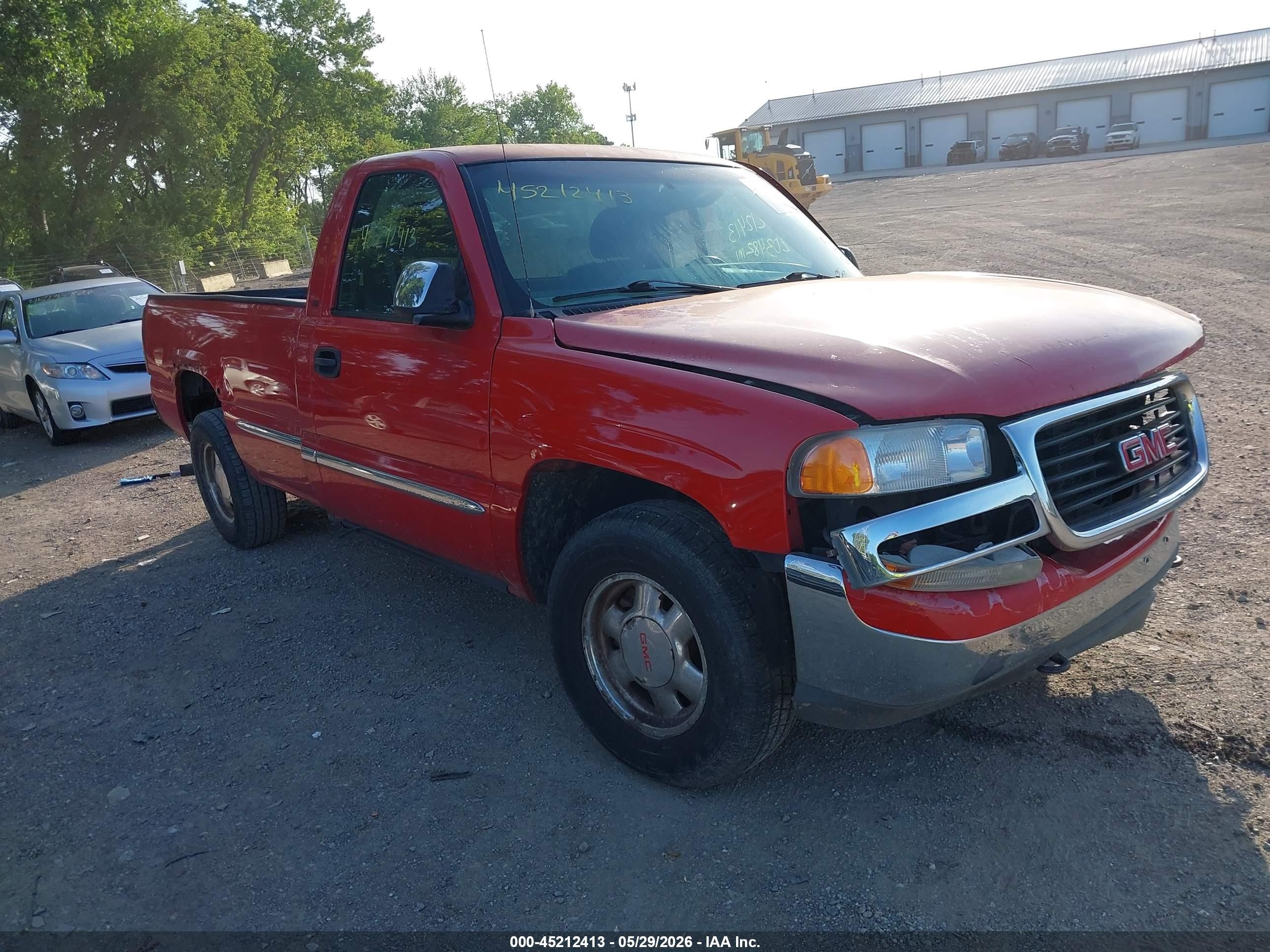 2002 Gmc Sierra 1500 Sle Red vin: 1GTEC14T92Z243375