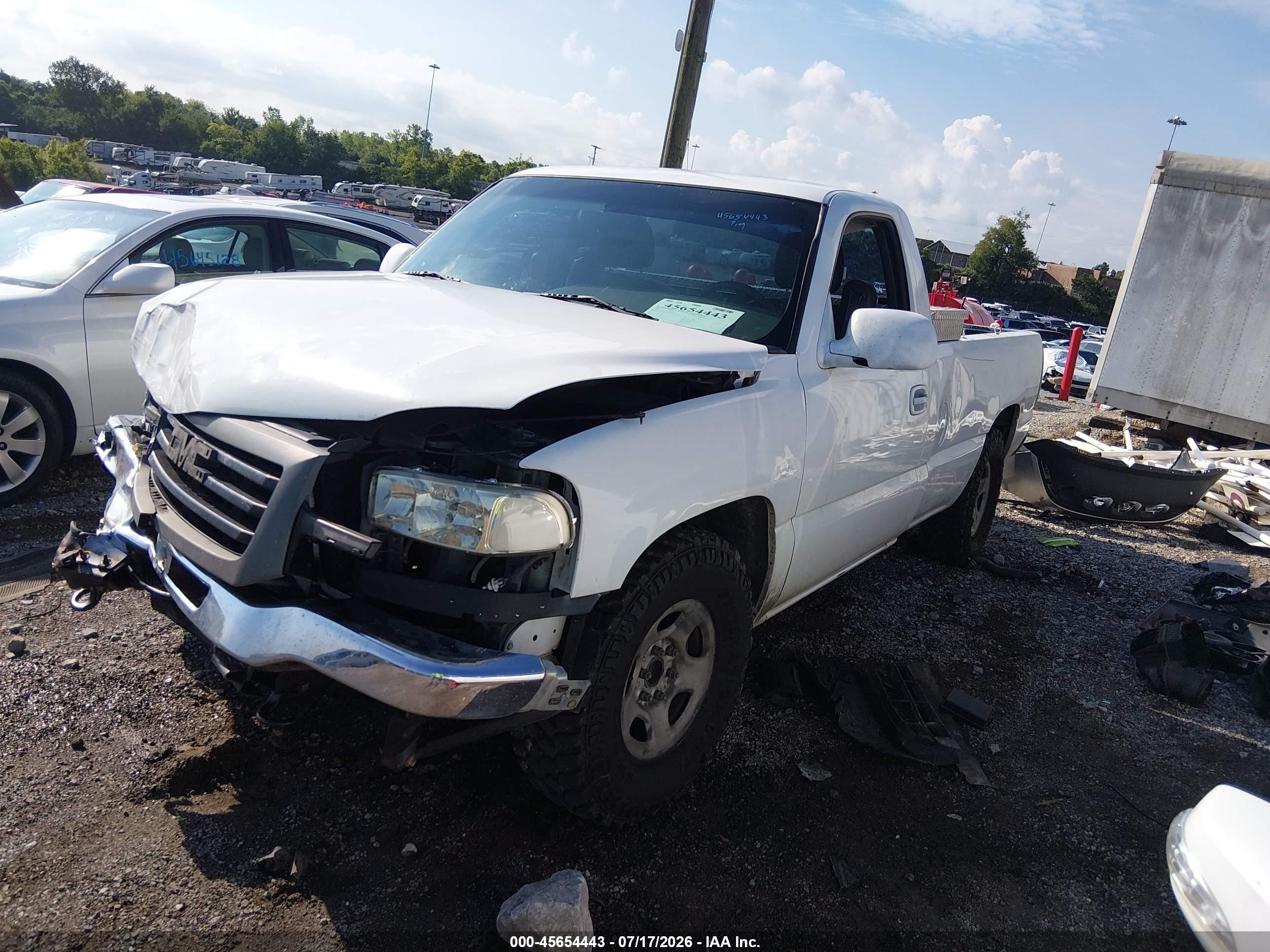 2003 Gmc Sierra 1500 Work Truck White vin: 1GTEC14V23Z900276