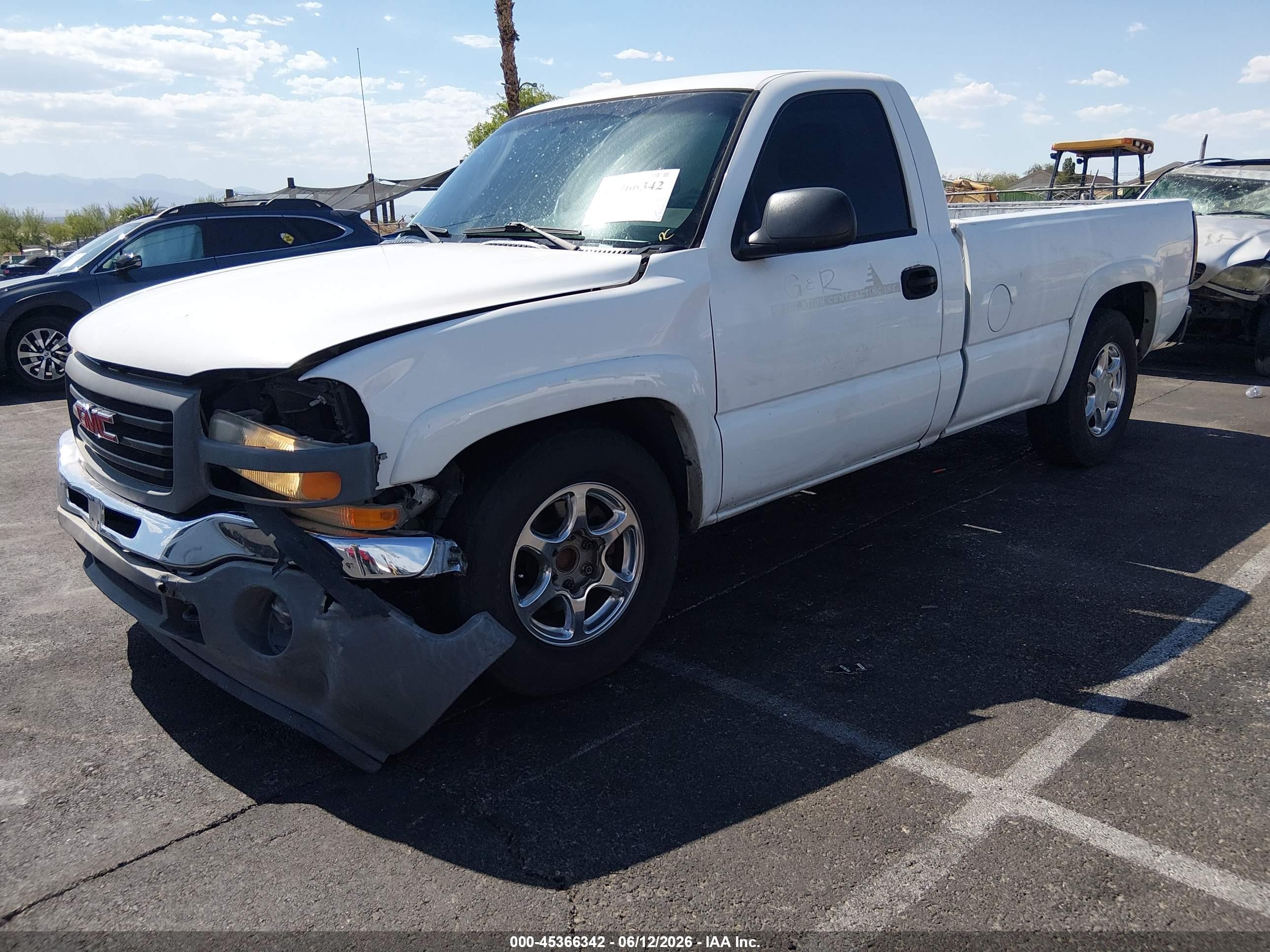 2005 Gmc Sierra 1500 Work Truck White vin: 1GTEC14V65Z900672