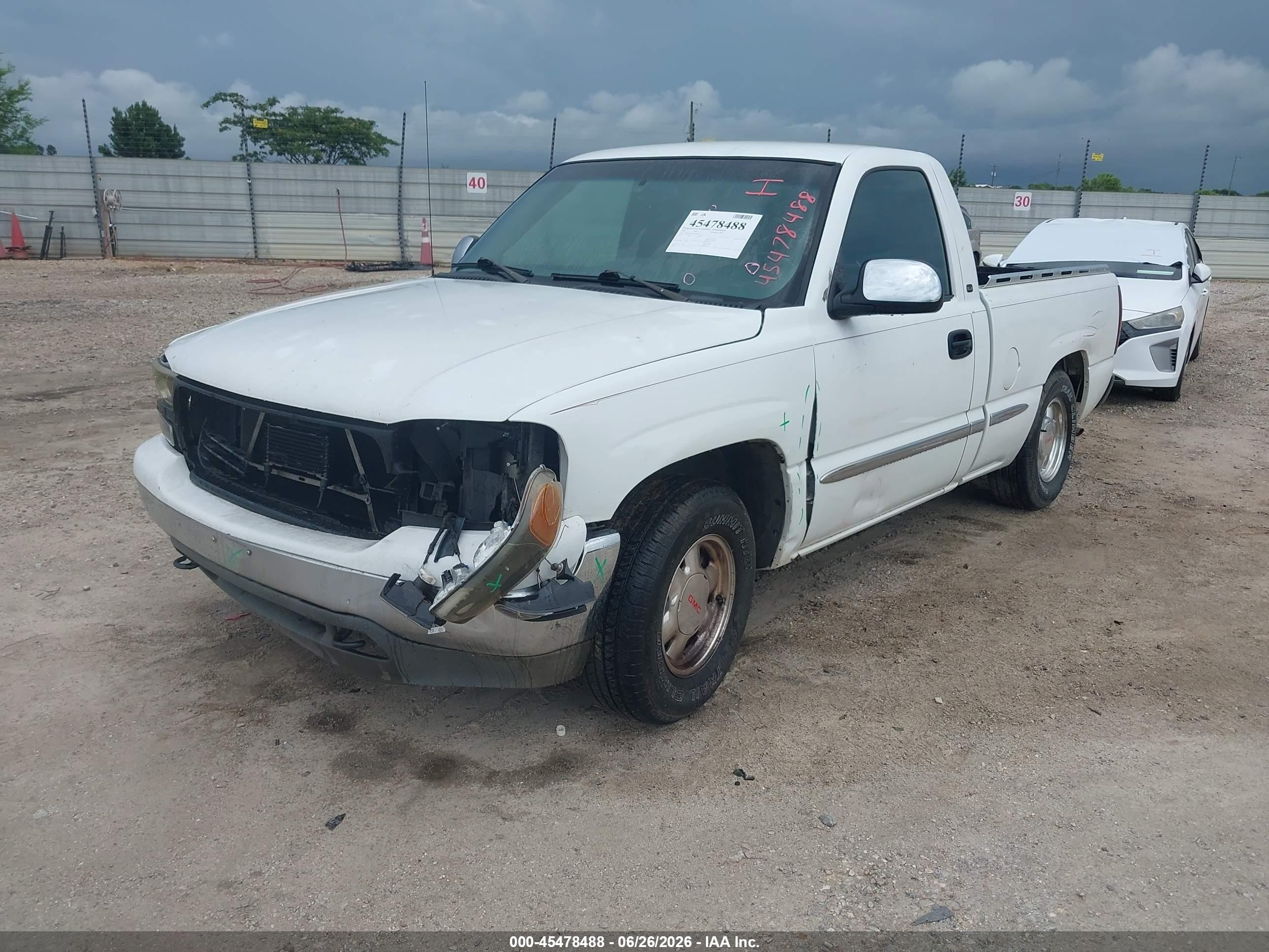 2002 Gmc Sierra 1500 Sle White vin: 1GTEC14V72Z268048