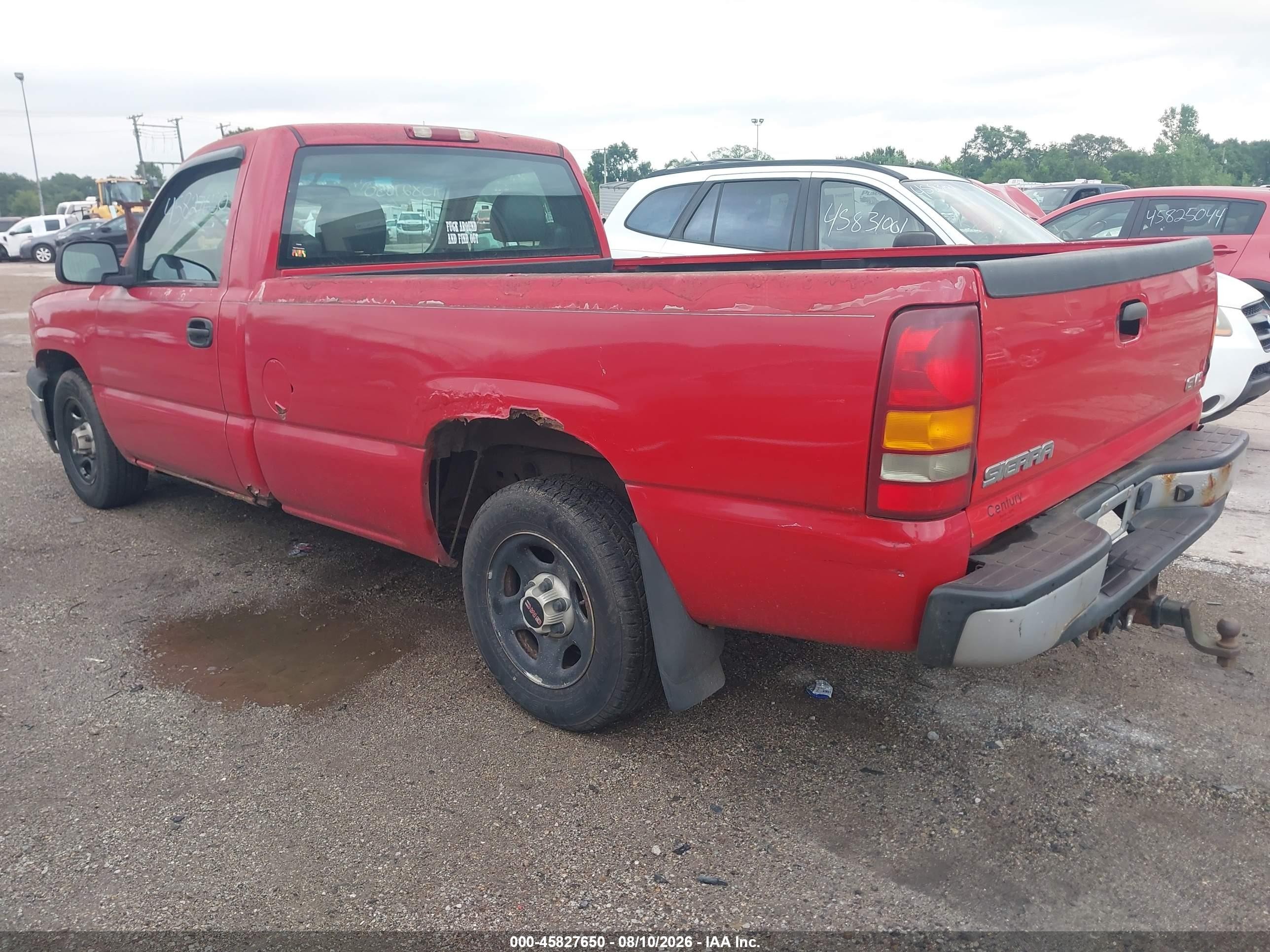 2003 Gmc Sierra 1500 Work Truck Red vin: 1GTEC14V93Z267467