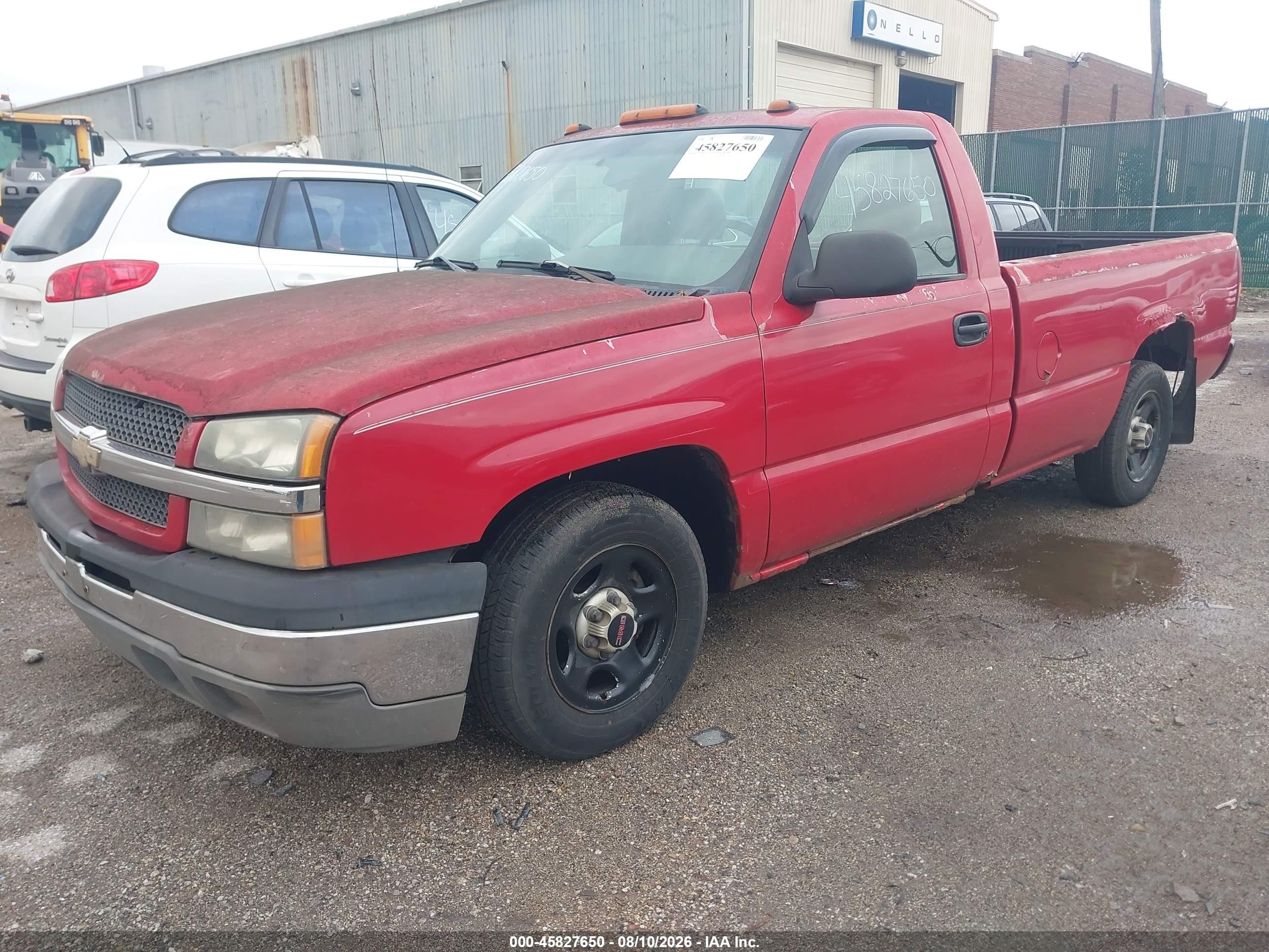 2003 Gmc Sierra 1500 Work Truck Red vin: 1GTEC14V93Z267467