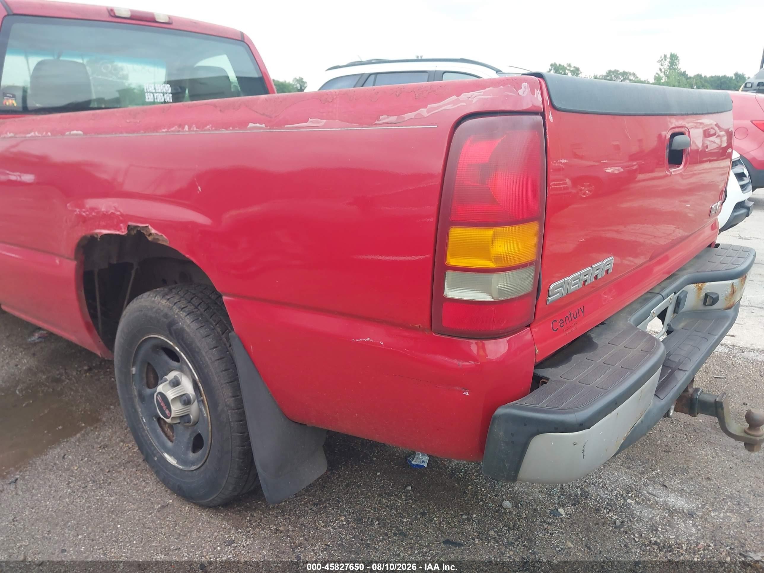 2003 Gmc Sierra 1500 Work Truck Red vin: 1GTEC14V93Z267467