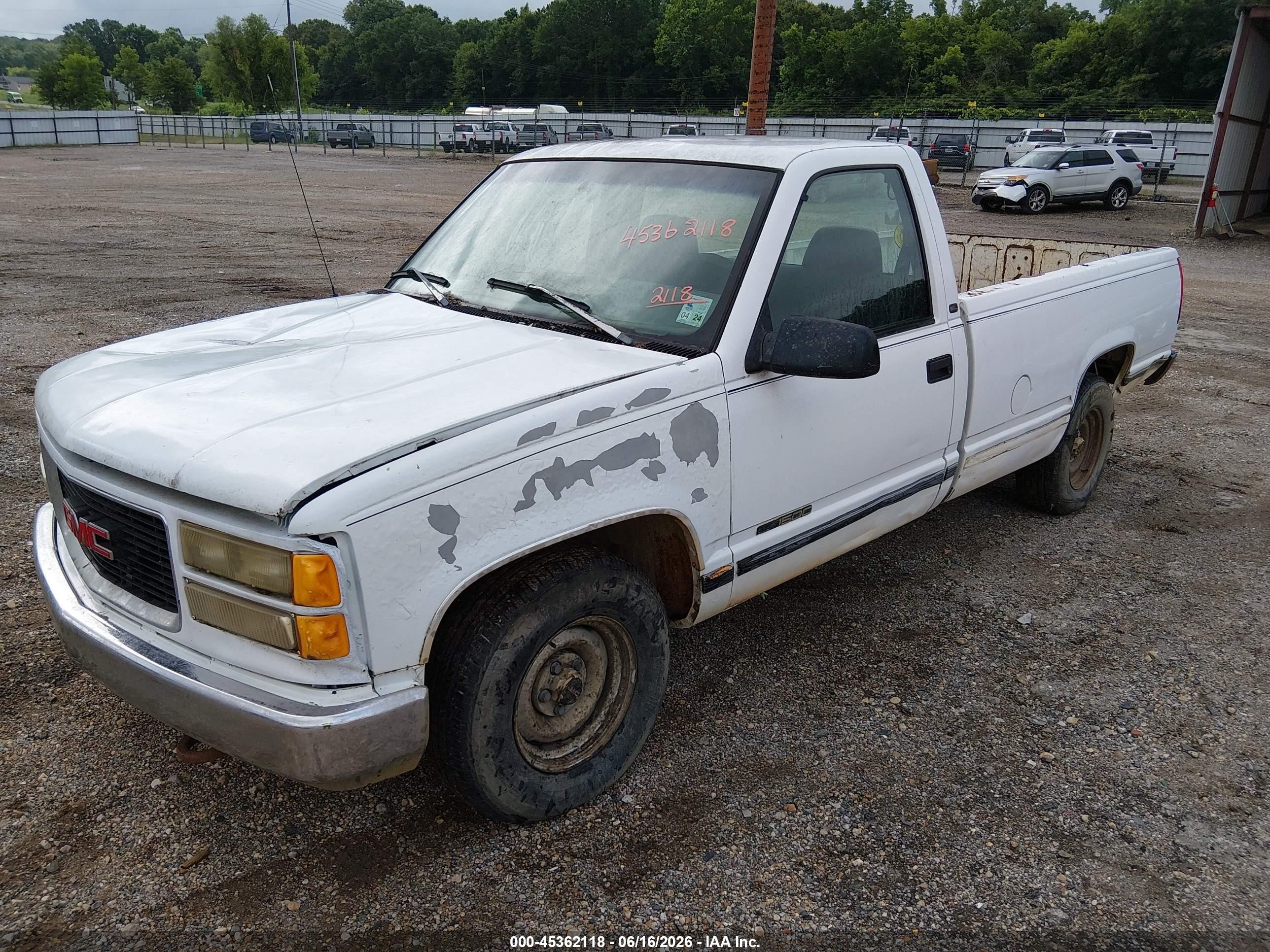 1998 Gmc Sierra 1500 Sl Wideside White vin: 1GTEC14W0WZ549185
