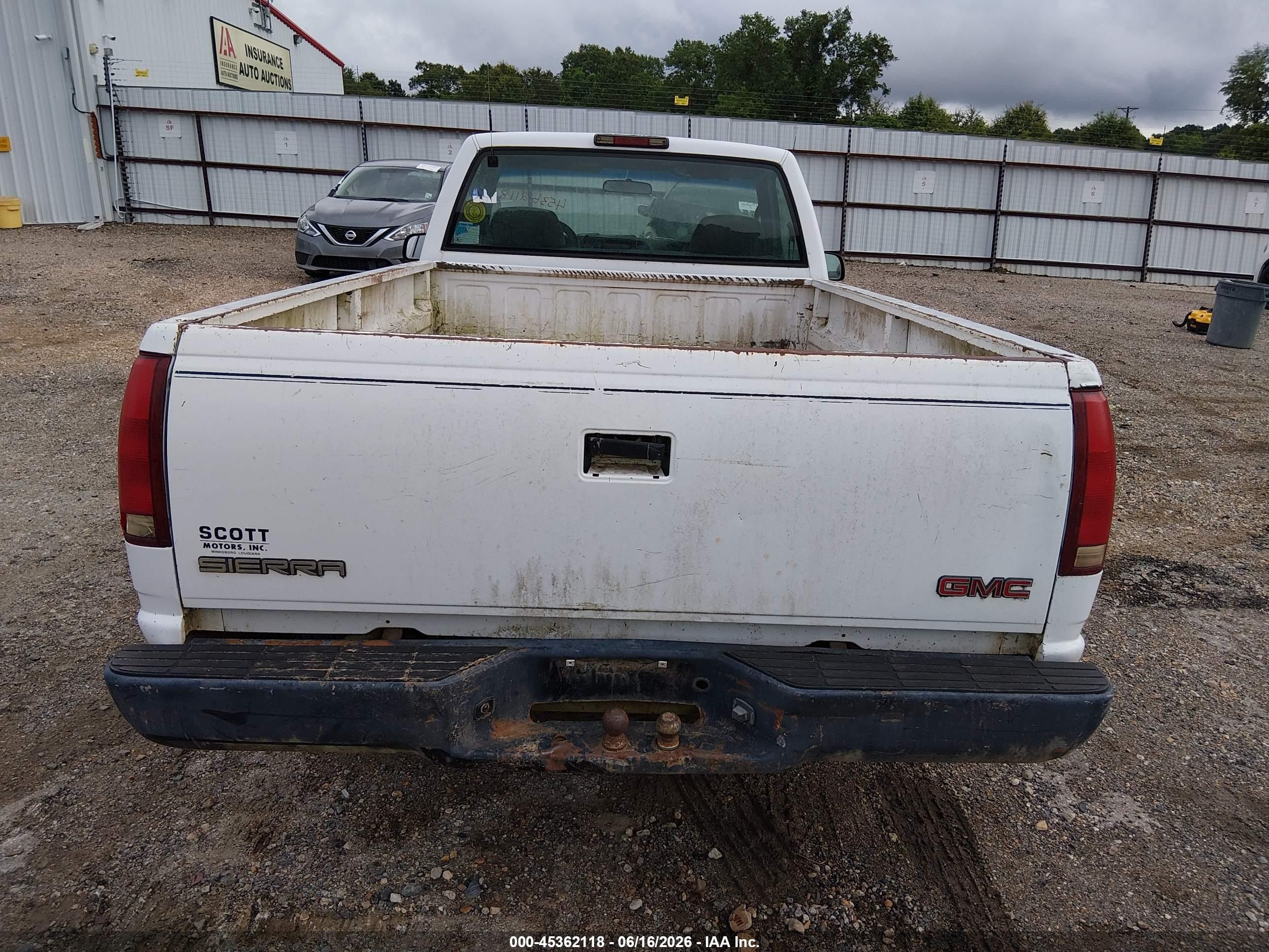 1998 Gmc Sierra 1500 Sl Wideside White vin: 1GTEC14W0WZ549185