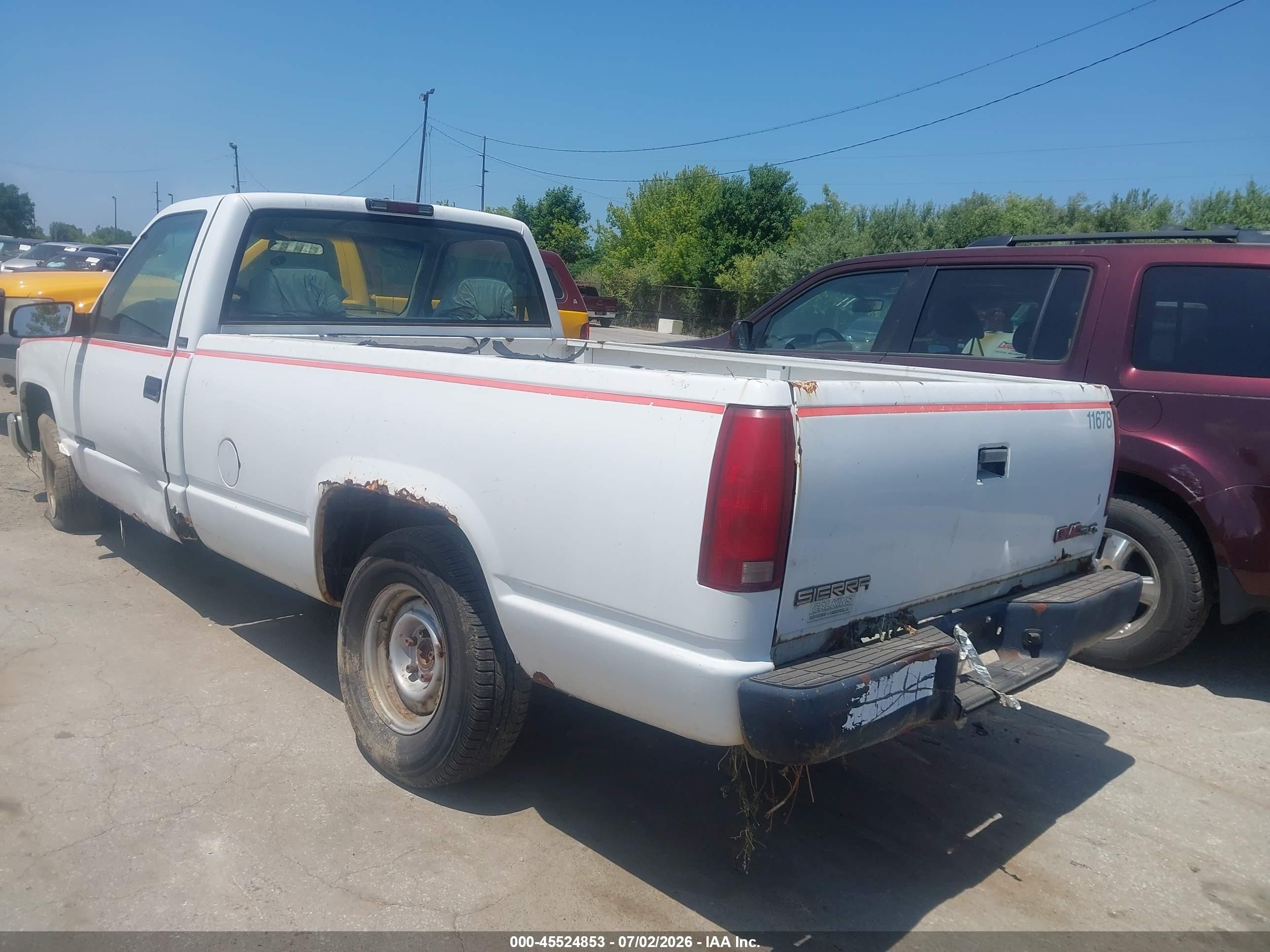 1996 Gmc Sierra C1500 White vin: 1GTEC14W7TZ520536