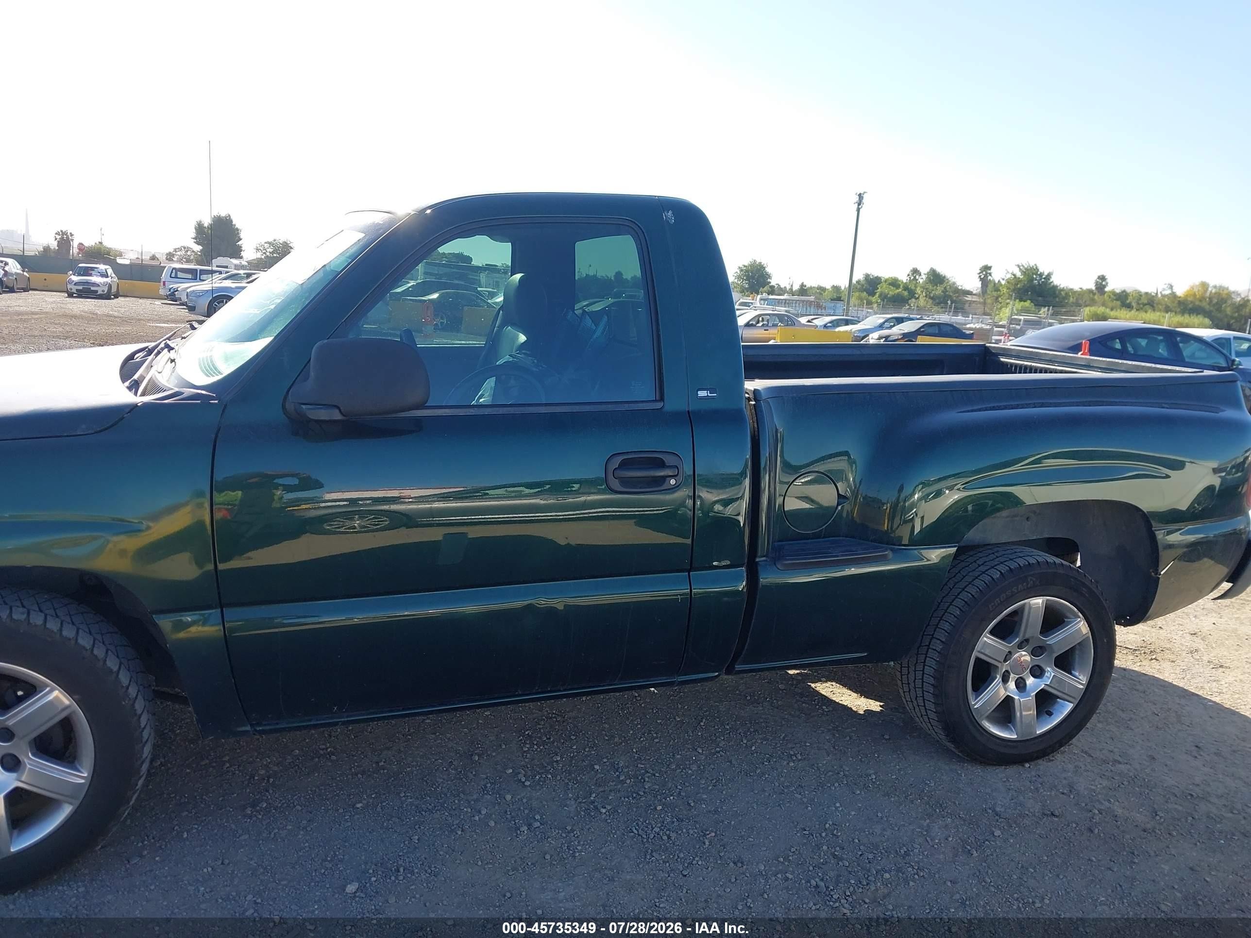 2001 Gmc Sierra 1500 Sl Green vin: 1GTEC14W81Z241660