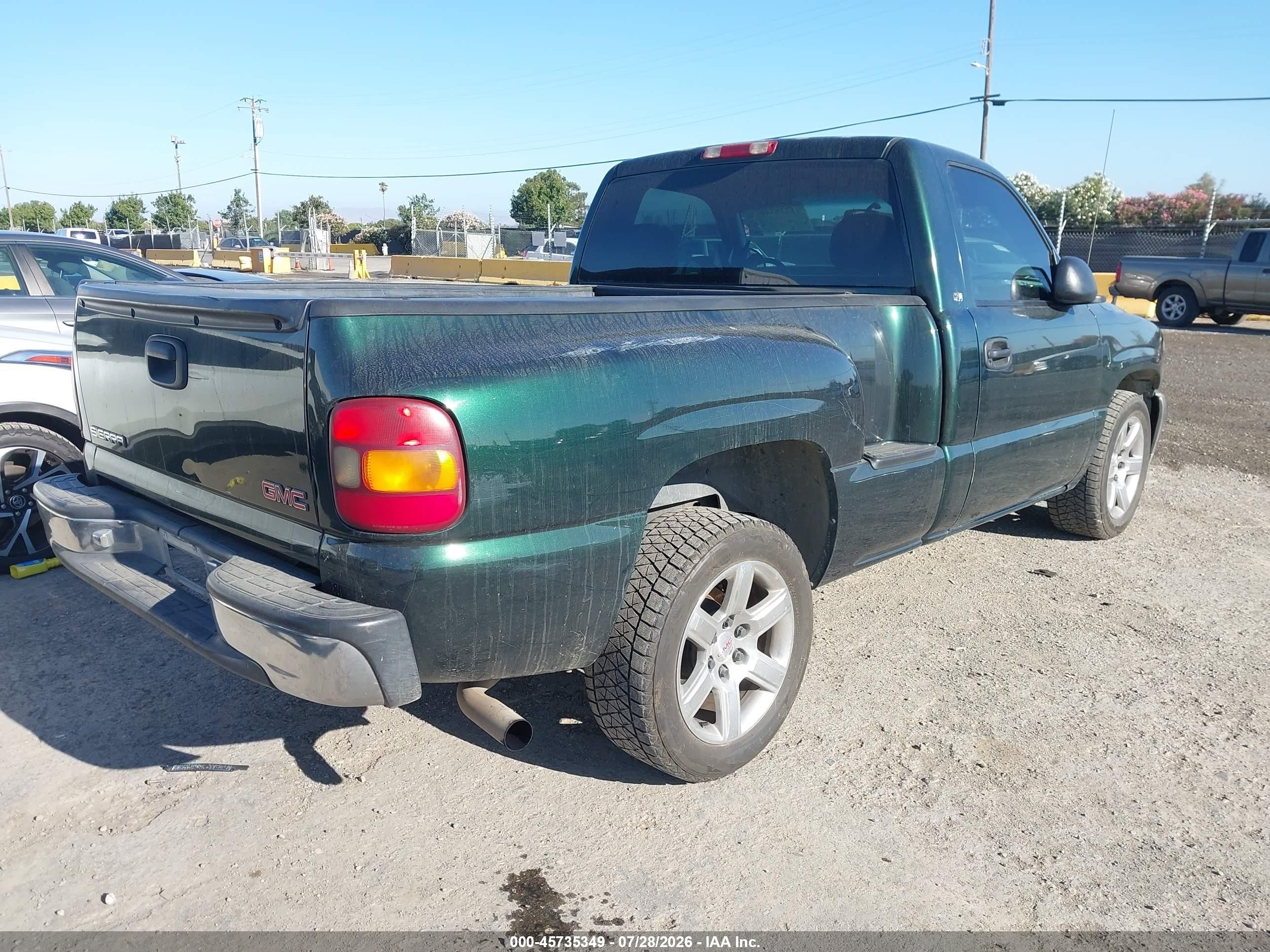 2001 Gmc Sierra 1500 Sl Green vin: 1GTEC14W81Z241660