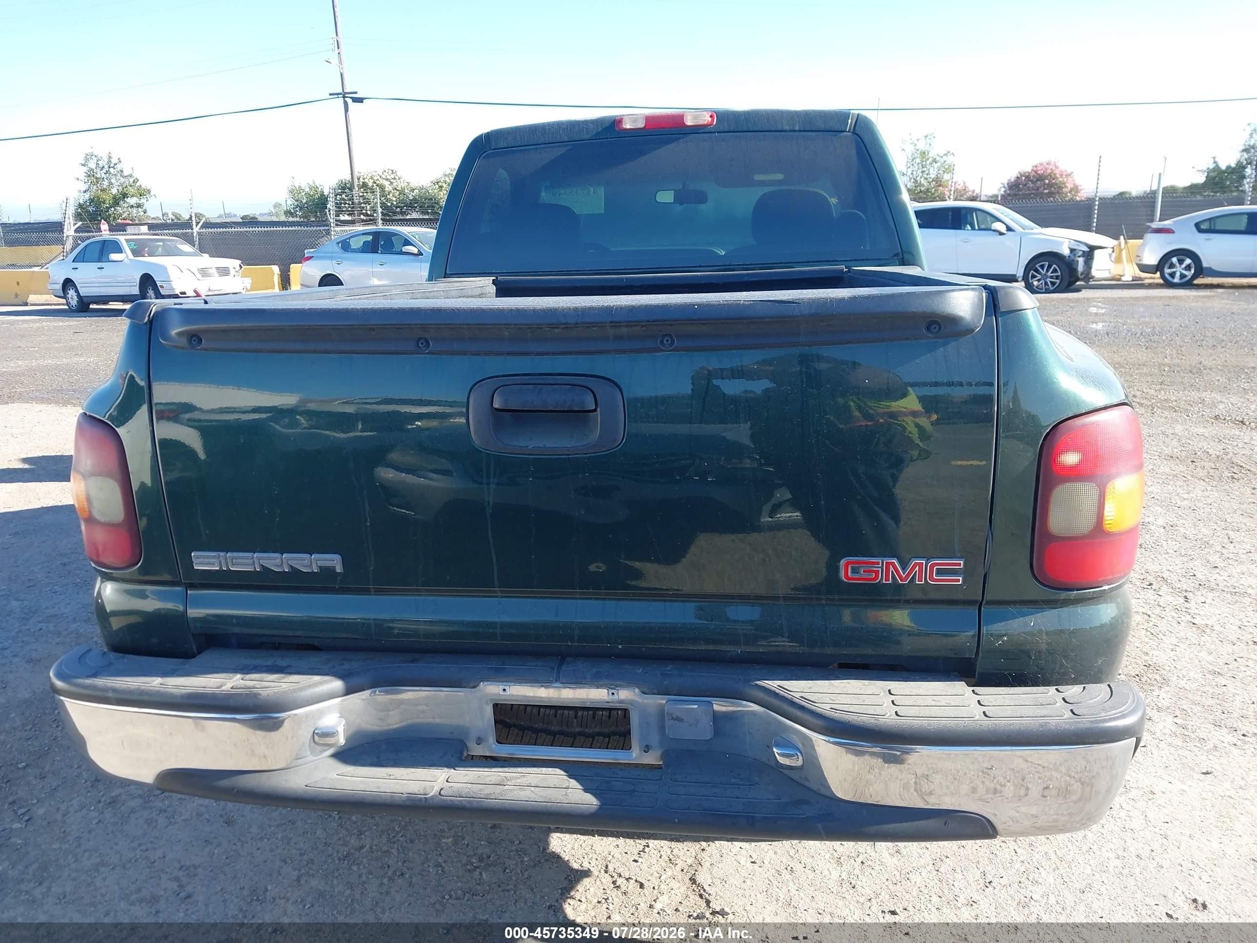 2001 Gmc Sierra 1500 Sl Green vin: 1GTEC14W81Z241660