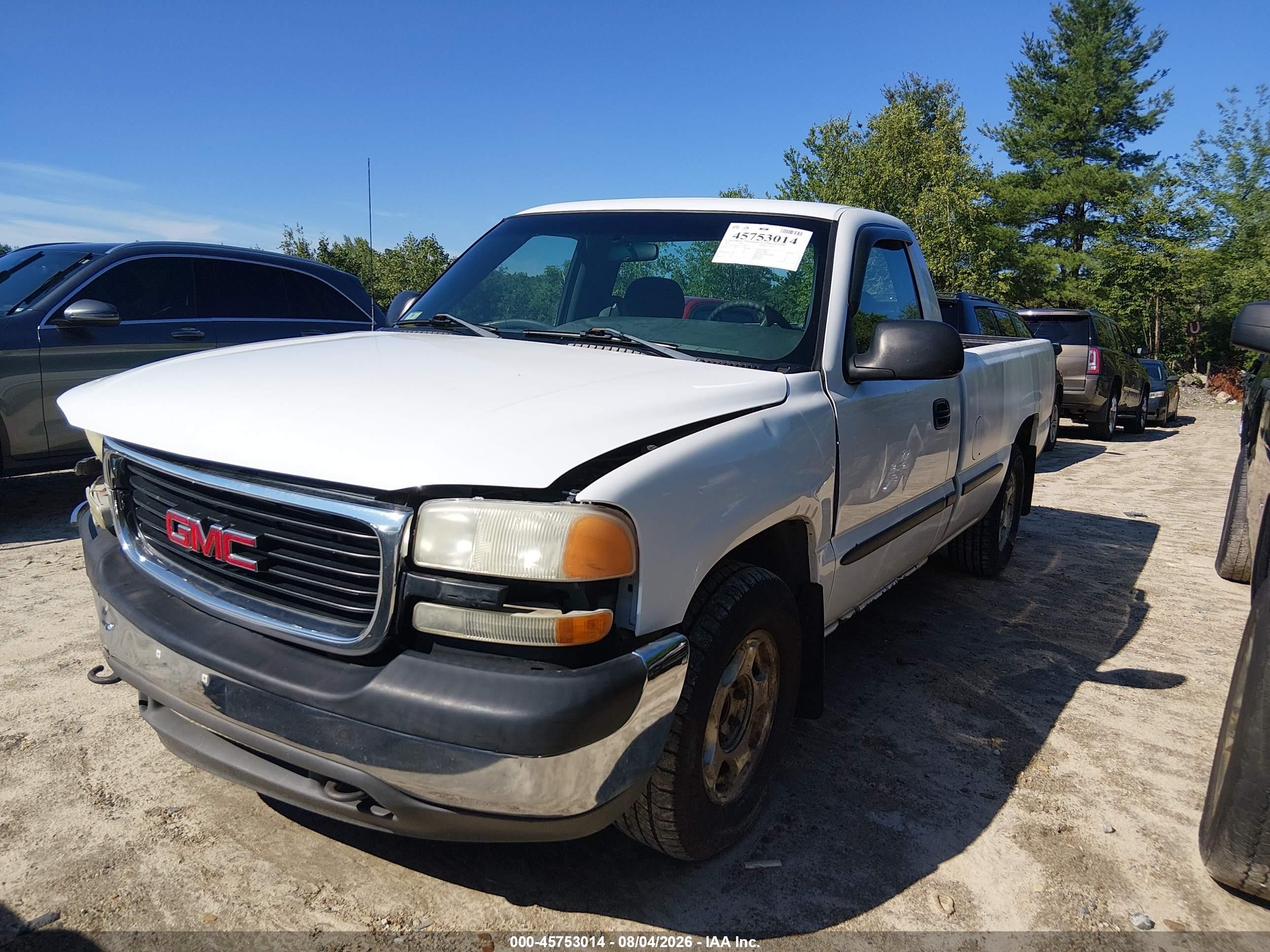 2001 Gmc Sierra 1500 Sl Белый vin: 1GTEC14WX1Z244494