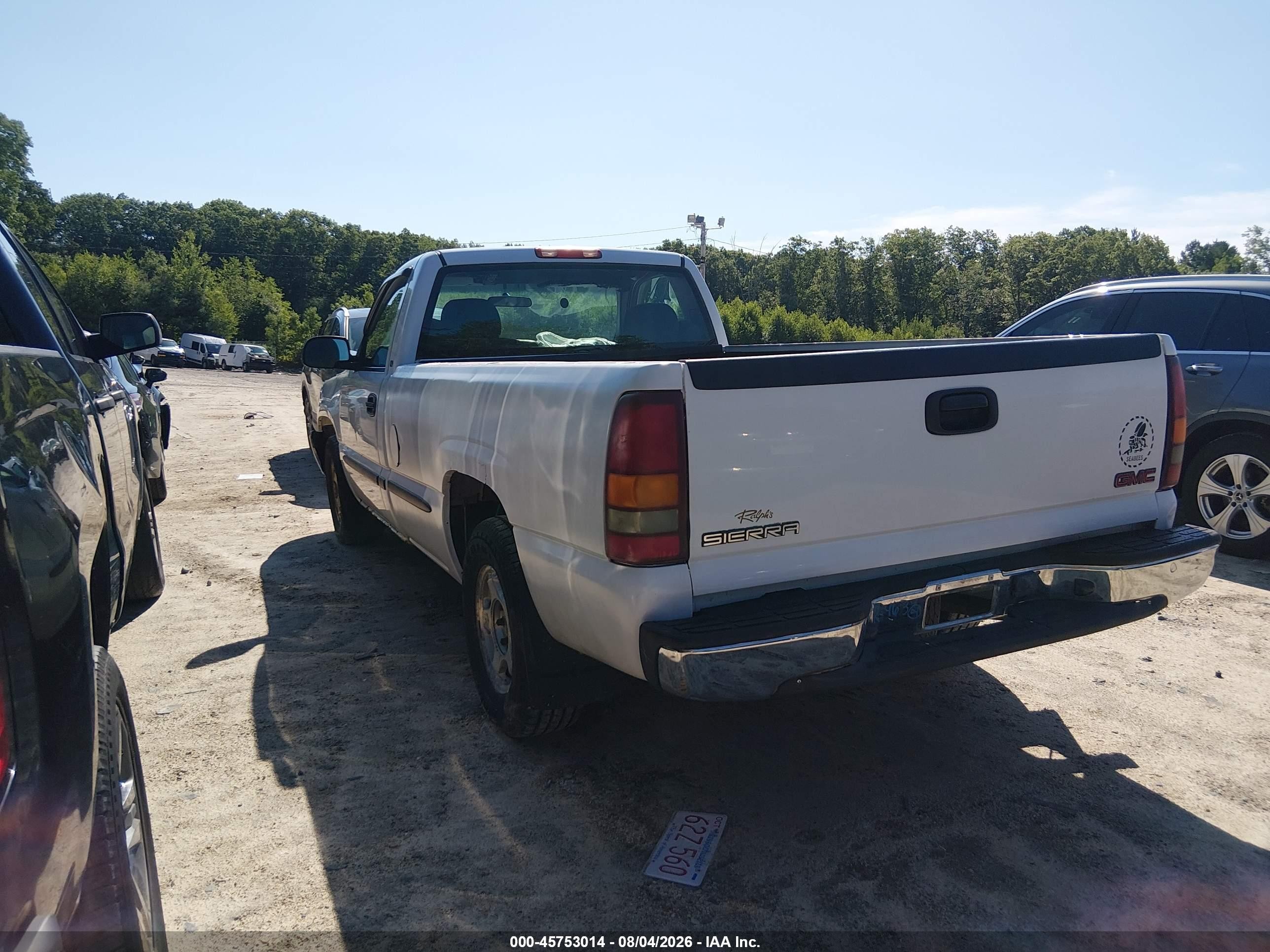 2001 Gmc Sierra 1500 Sl Белый vin: 1GTEC14WX1Z244494