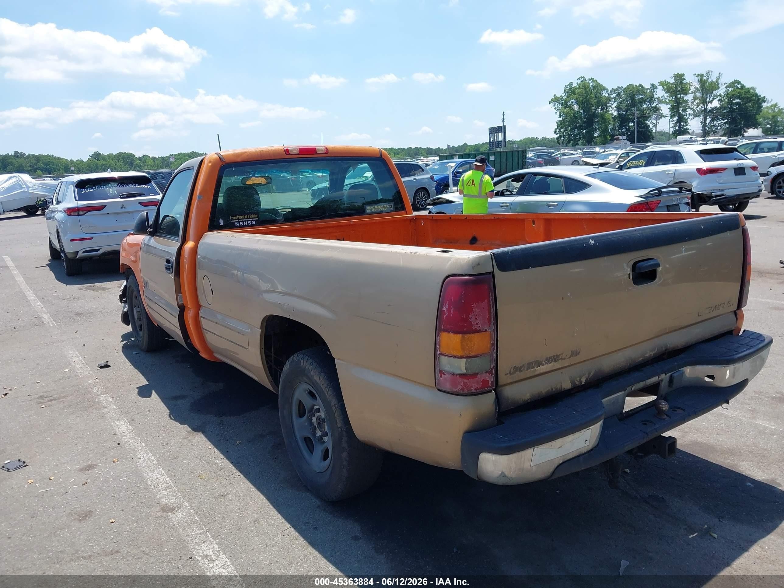 2003 Gmc Sierra 1500 Work Truck Orange vin: 1GTEC14X03Z234648