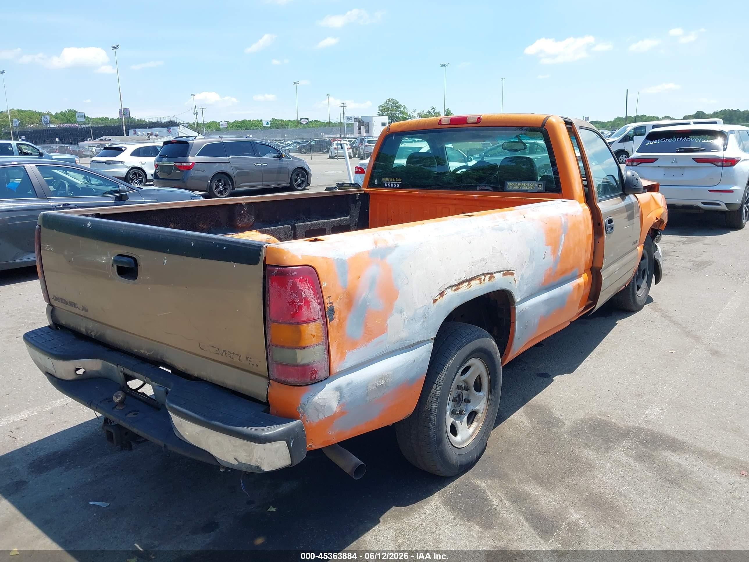 2003 Gmc Sierra 1500 Work Truck Orange vin: 1GTEC14X03Z234648