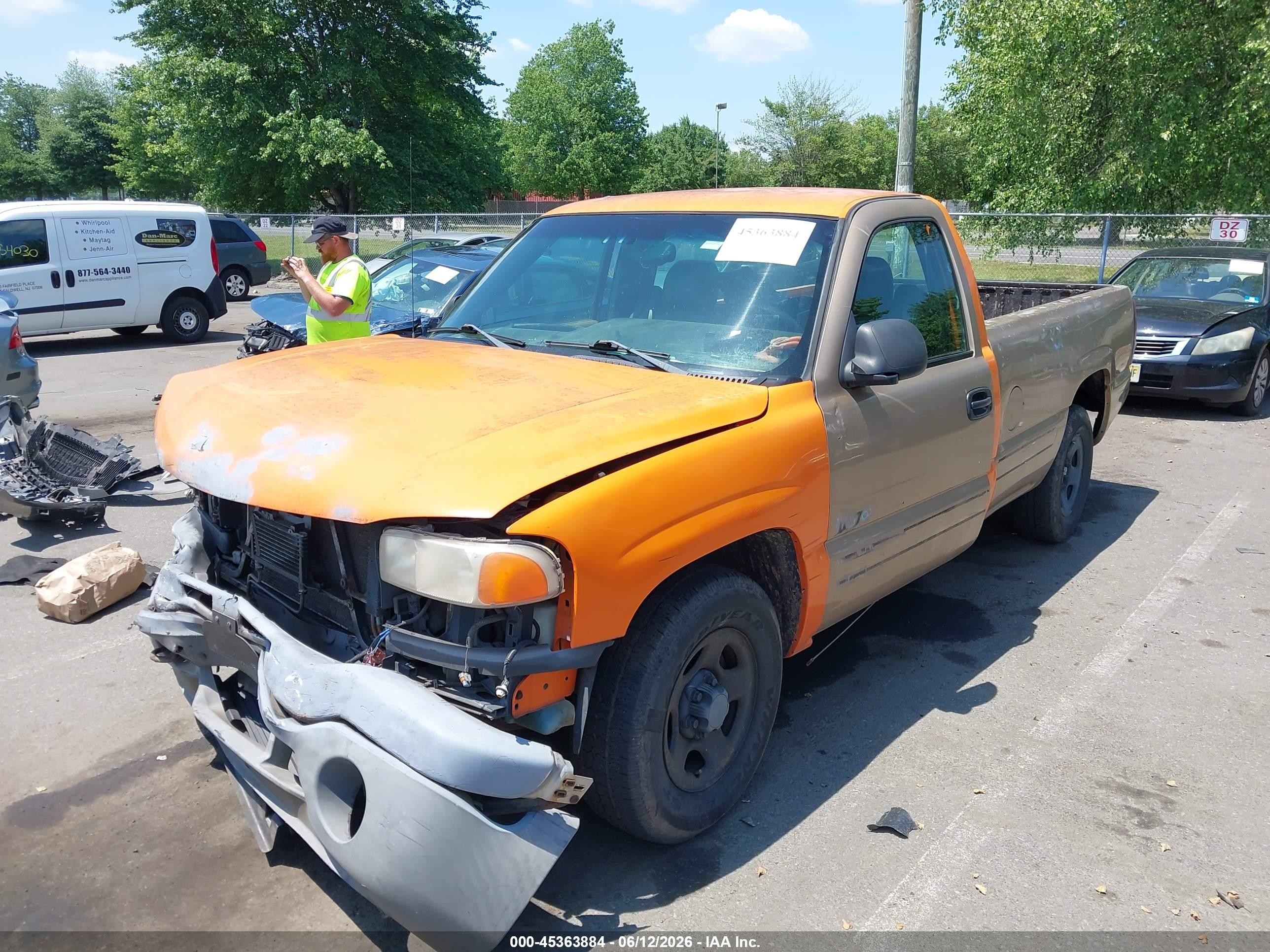 2003 Gmc Sierra 1500 Work Truck Orange vin: 1GTEC14X03Z234648