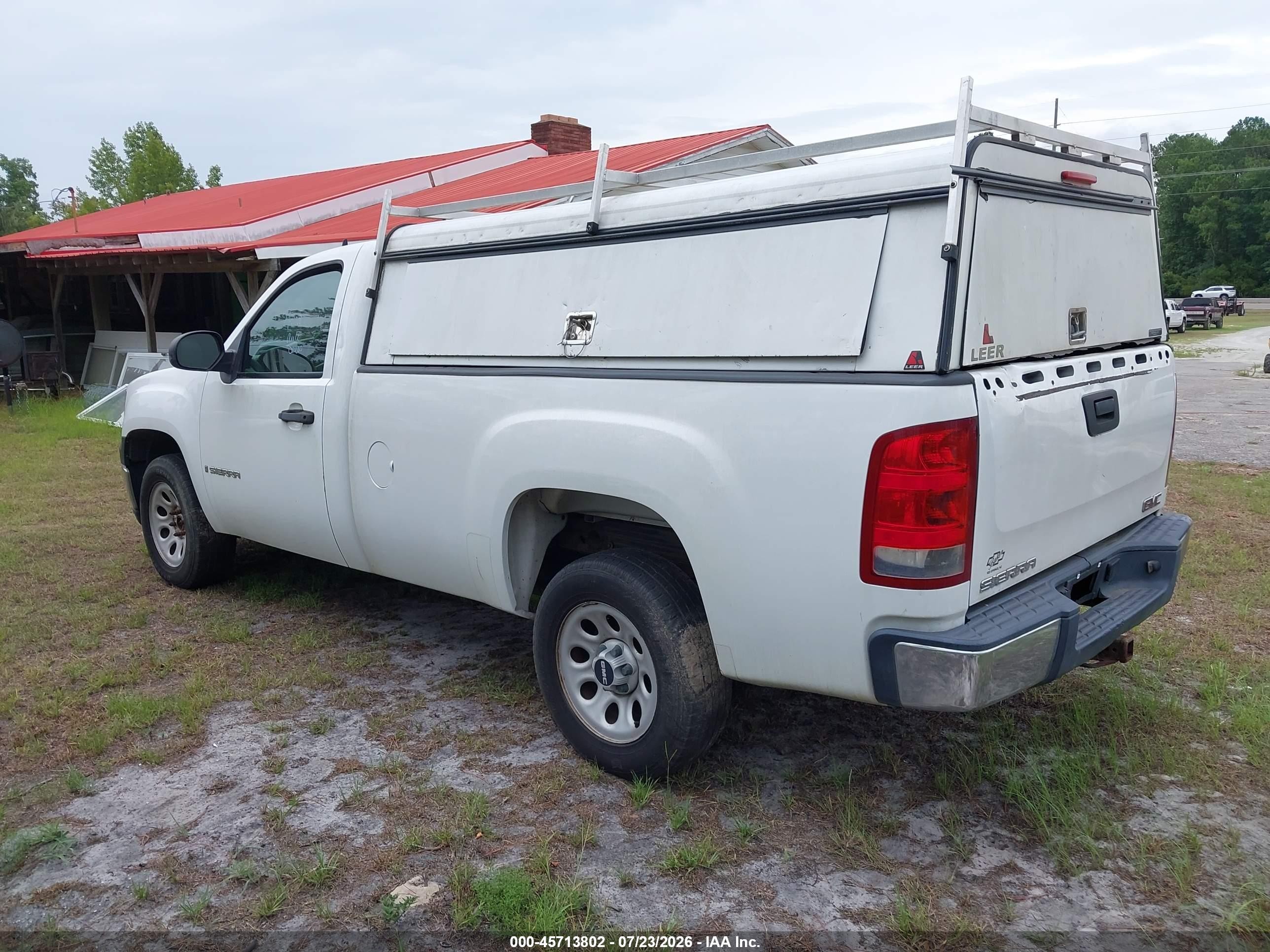 2008 Gmc Sierra 1500 Work Truck White vin: 1GTEC14X48Z129263