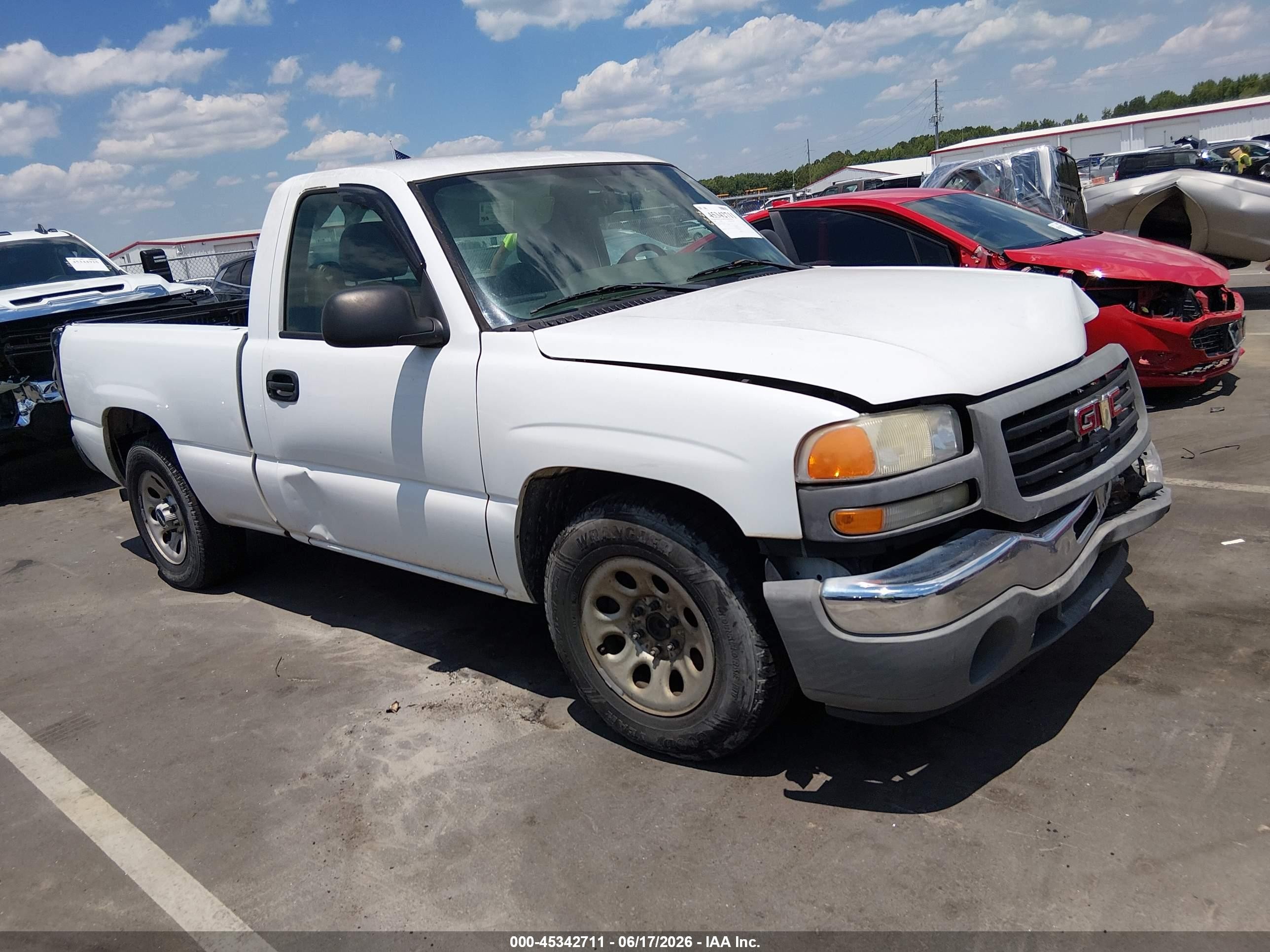2006 Gmc Sierra 1500 Work Truck White vin: 1GTEC14X66Z116592