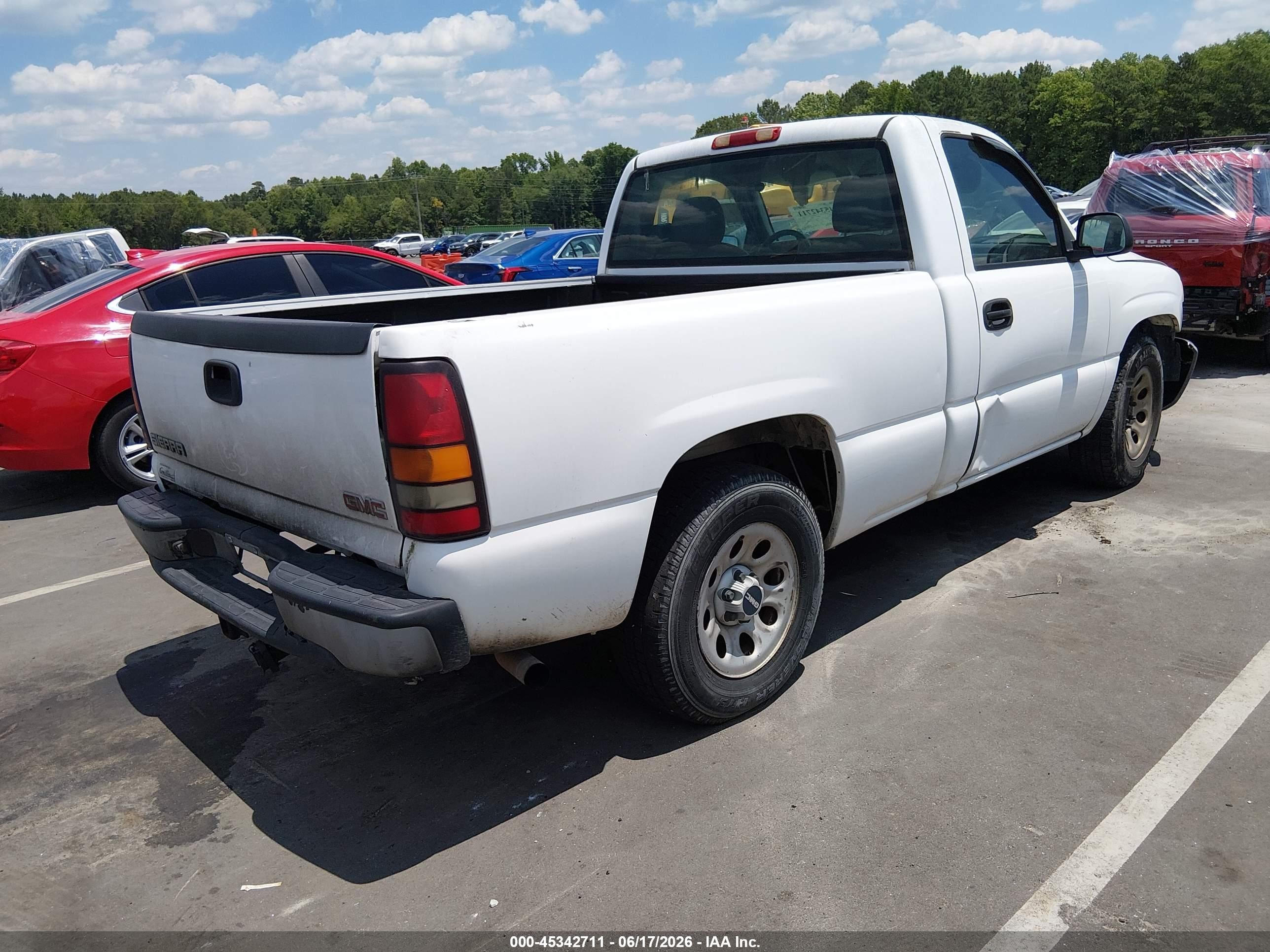 2006 Gmc Sierra 1500 Work Truck White vin: 1GTEC14X66Z116592