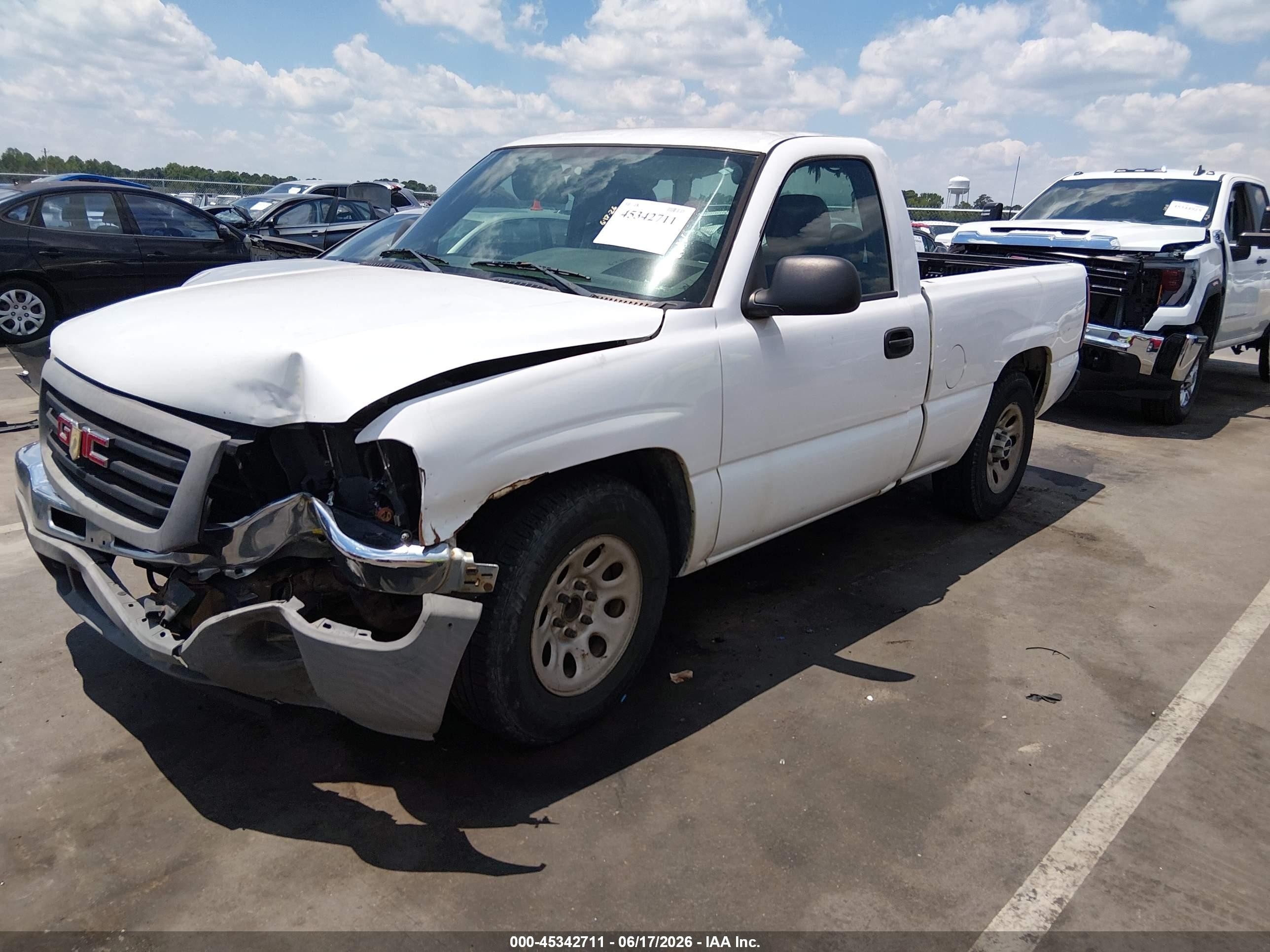 2006 Gmc Sierra 1500 Work Truck White vin: 1GTEC14X66Z116592