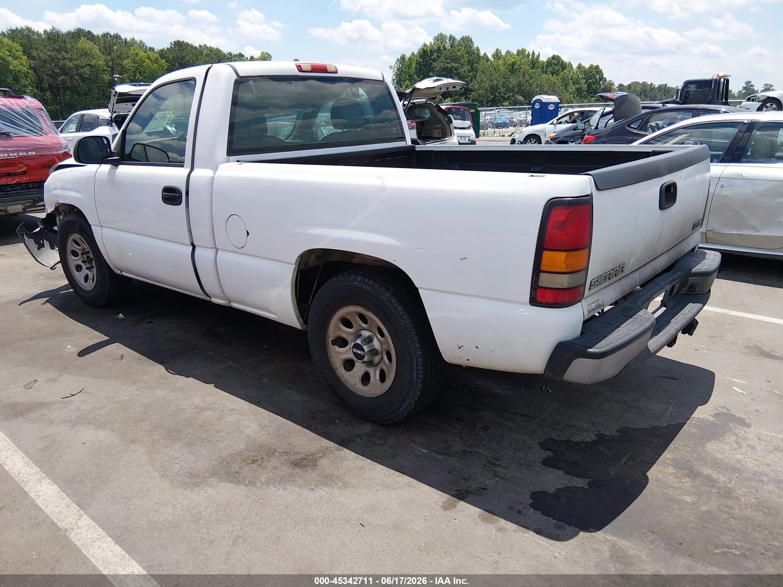 2006 Gmc Sierra 1500 Work Truck White vin: 1GTEC14X66Z116592