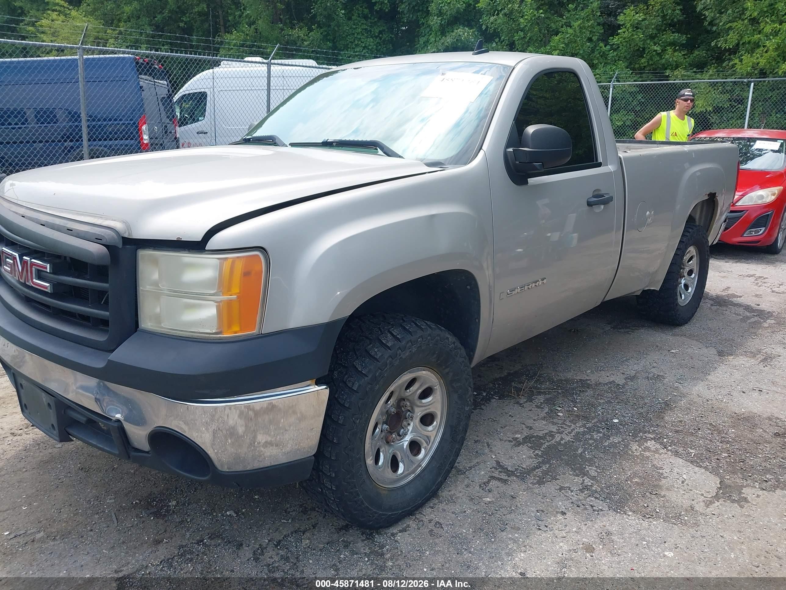 2008 Gmc Sierra 1500 Work Truck Silver vin: 1GTEC14X78Z214534
