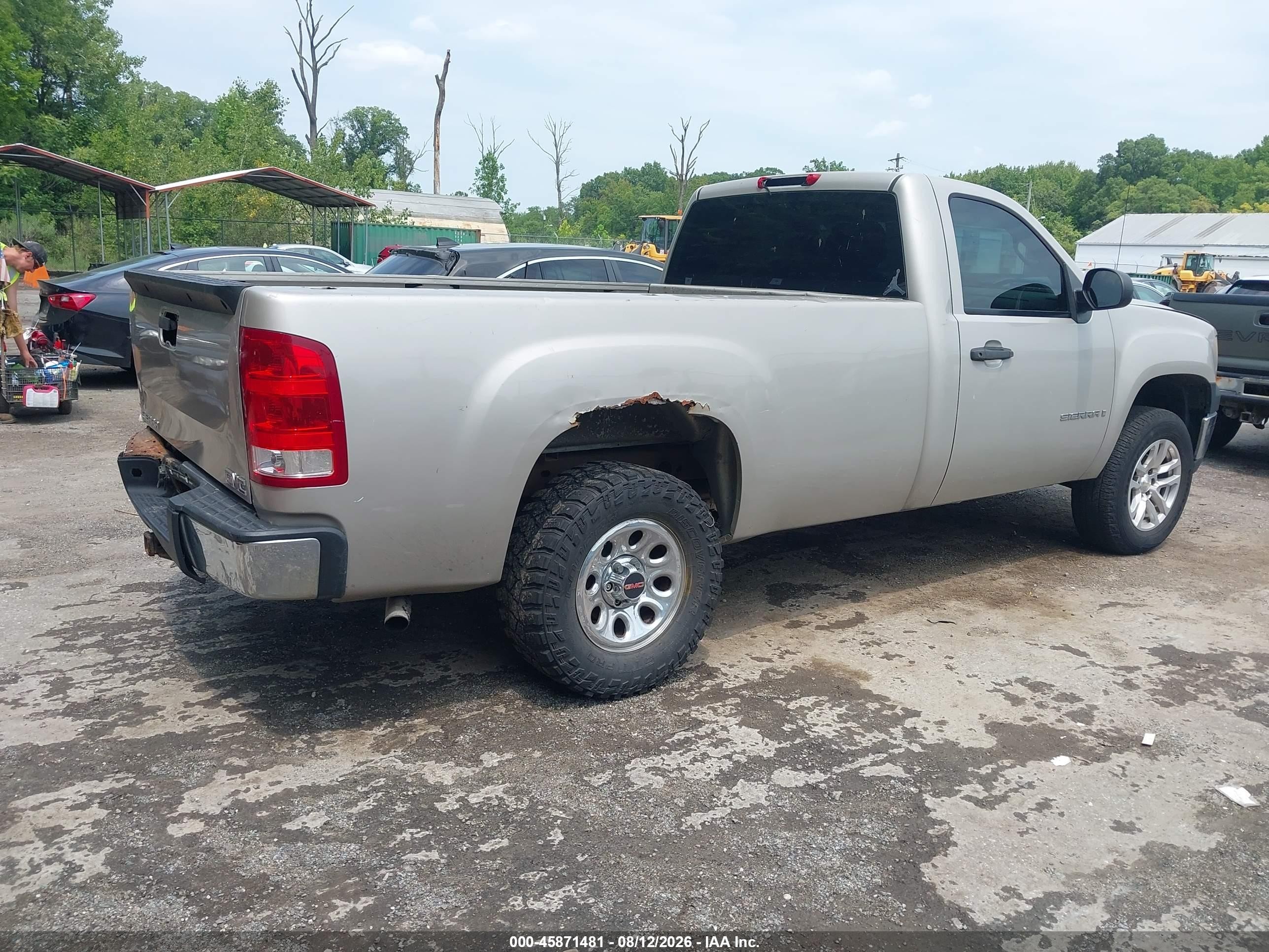 2008 Gmc Sierra 1500 Work Truck Silver vin: 1GTEC14X78Z214534