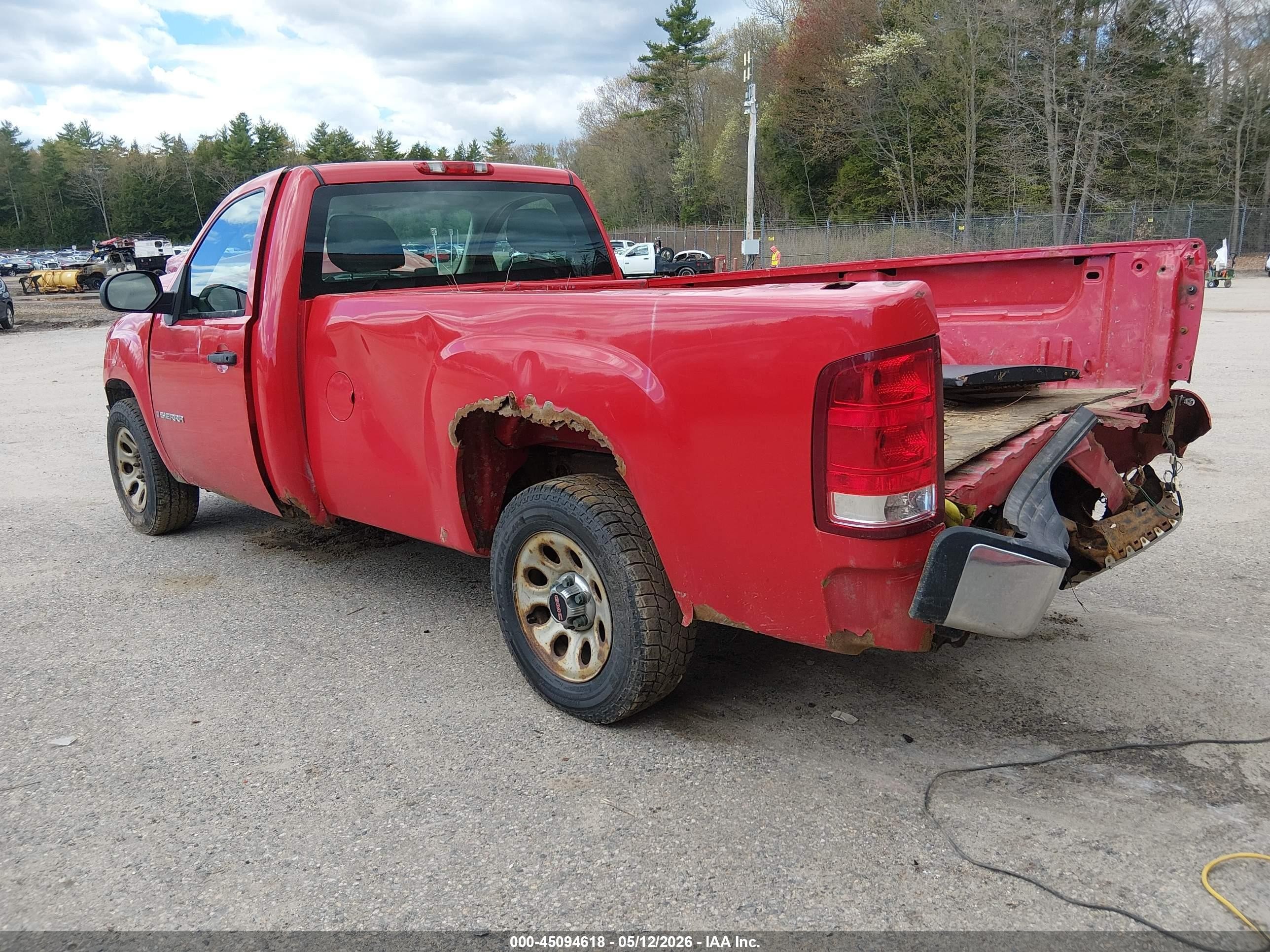 2007 Gmc Sierra 1500 Work Truck Red vin: 1GTEC14X97Z636254