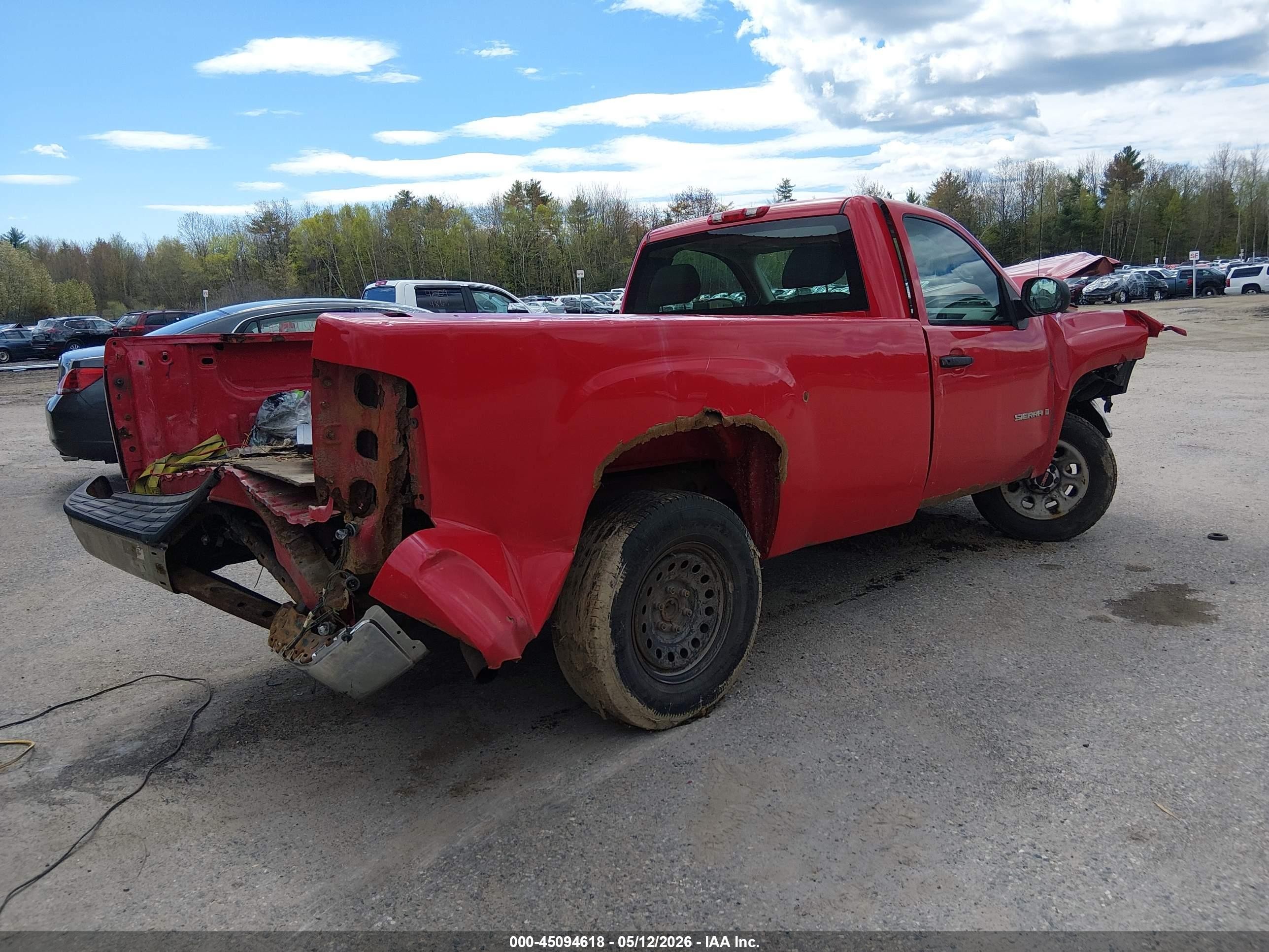 2007 Gmc Sierra 1500 Work Truck Red vin: 1GTEC14X97Z636254