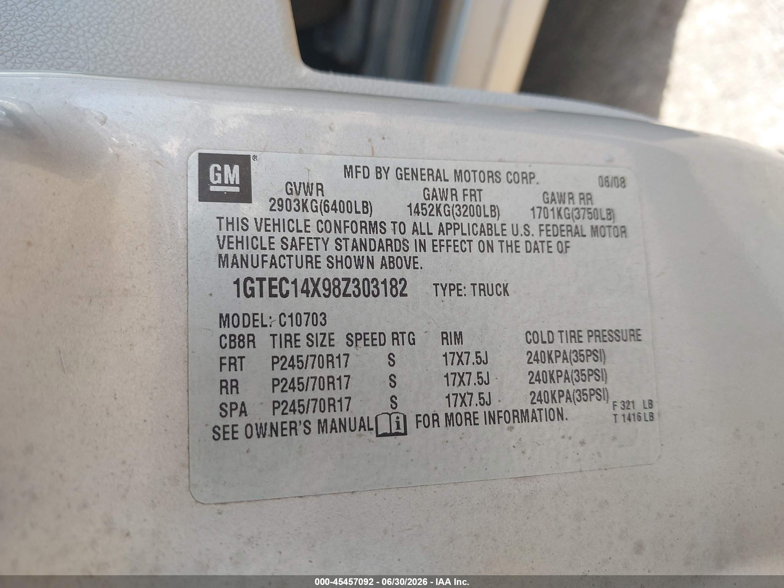 2008 Gmc Sierra 1500 Work Truck Серебряный vin: 1GTEC14X98Z303182