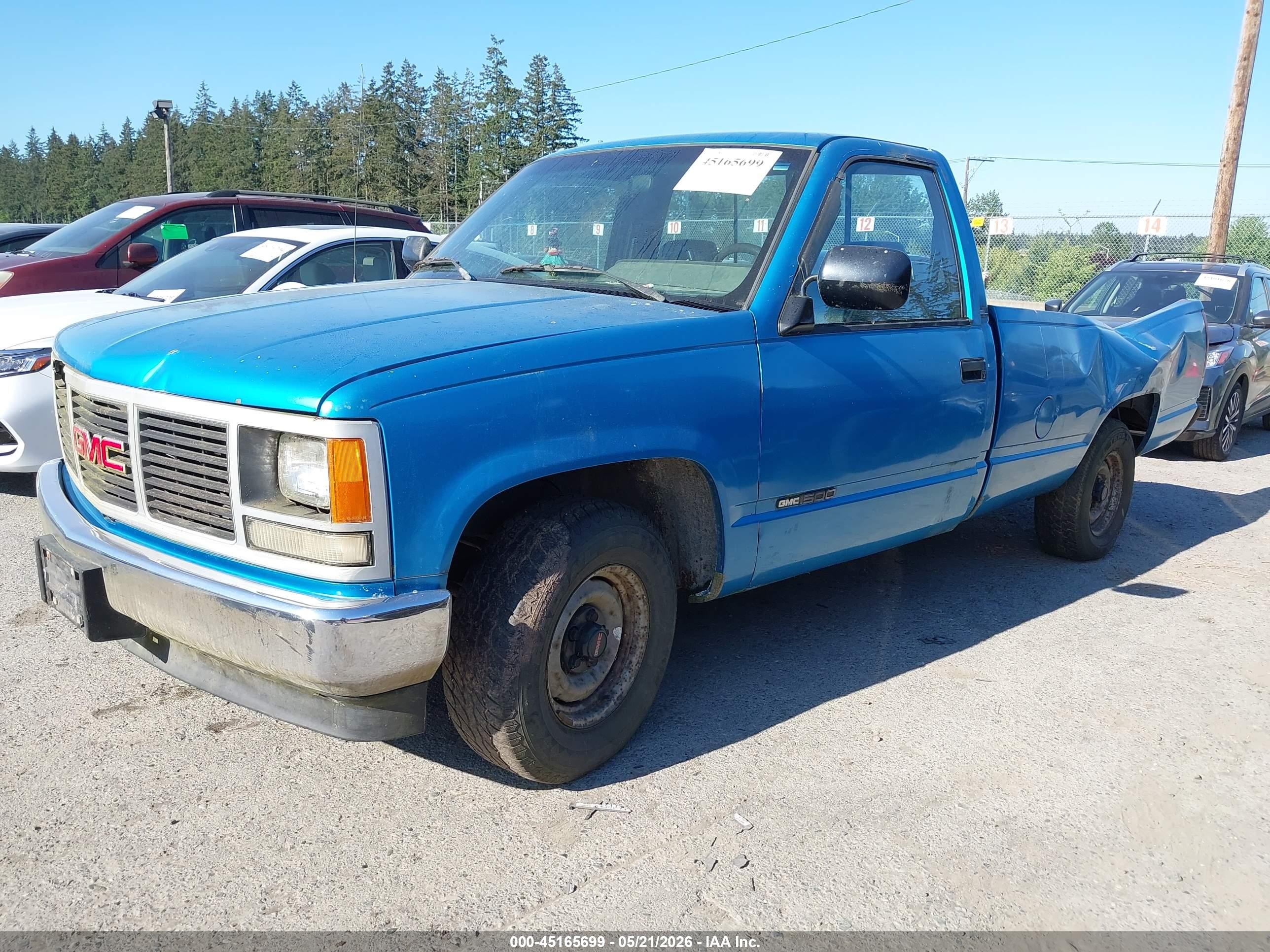1992 Gmc Sierra C1500 Blue vin: 1GTEC14Z3NE515435