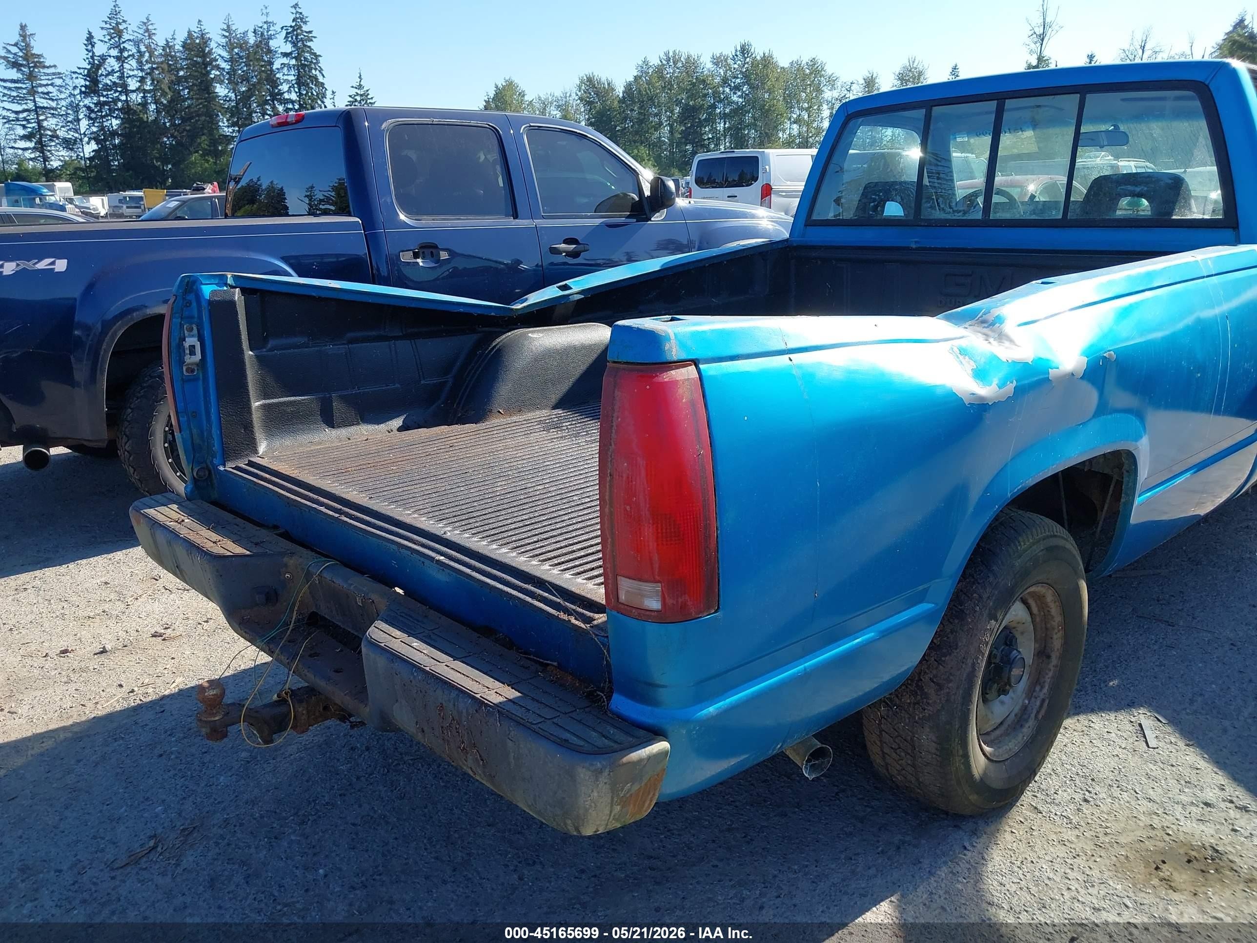 1992 Gmc Sierra C1500 Blue vin: 1GTEC14Z3NE515435